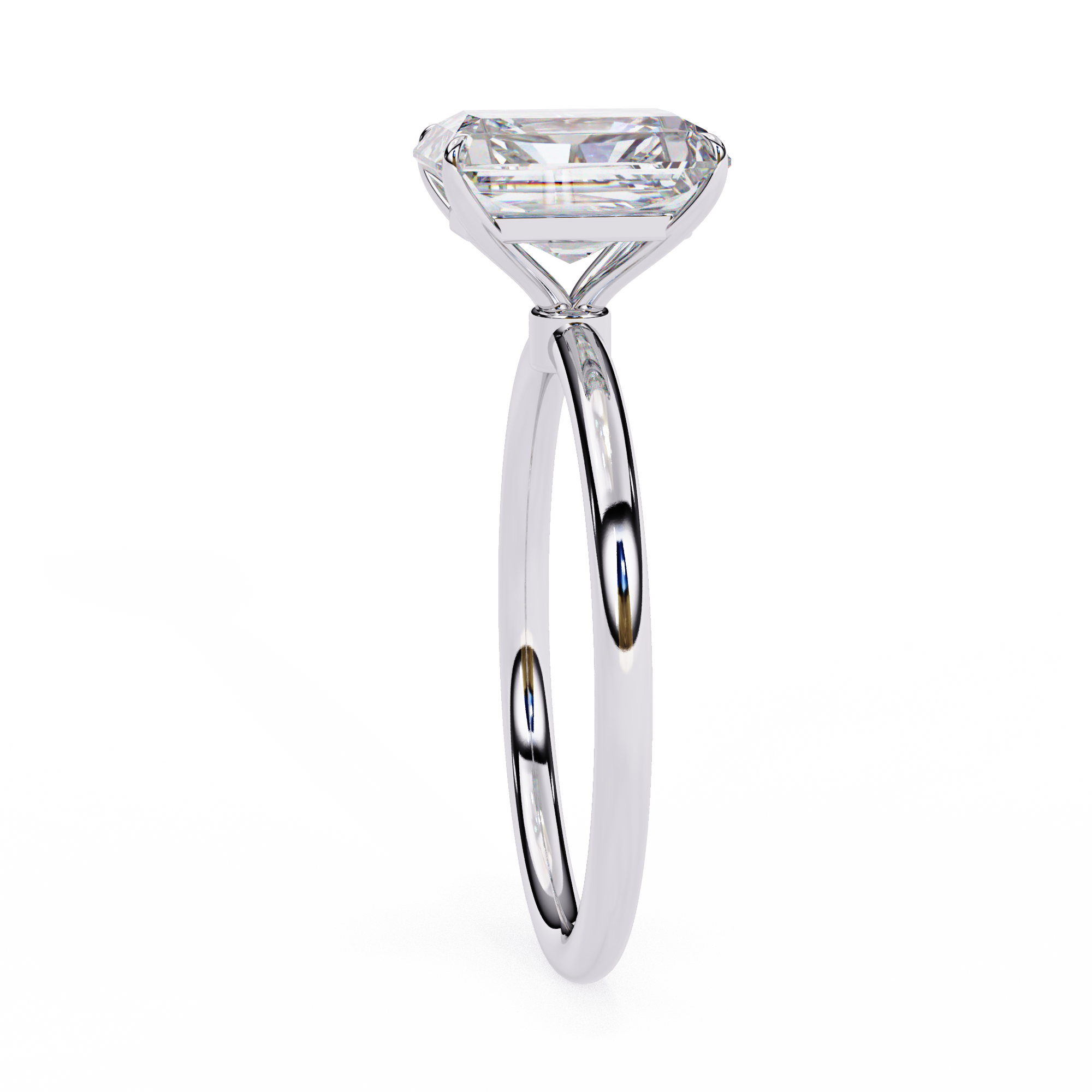 Elegant 3.03 Carat Radiant Lab Diamond Engagement Ring in Cathedral Setting