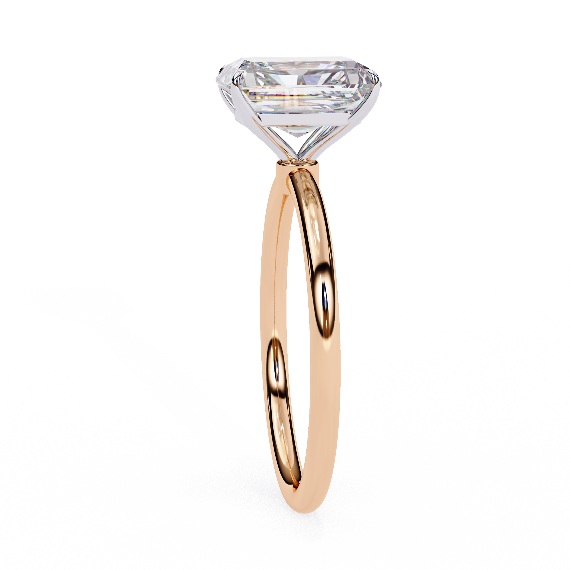 Elegant 3.03 Carat Radiant Lab Diamond Engagement Ring in Cathedral Setting