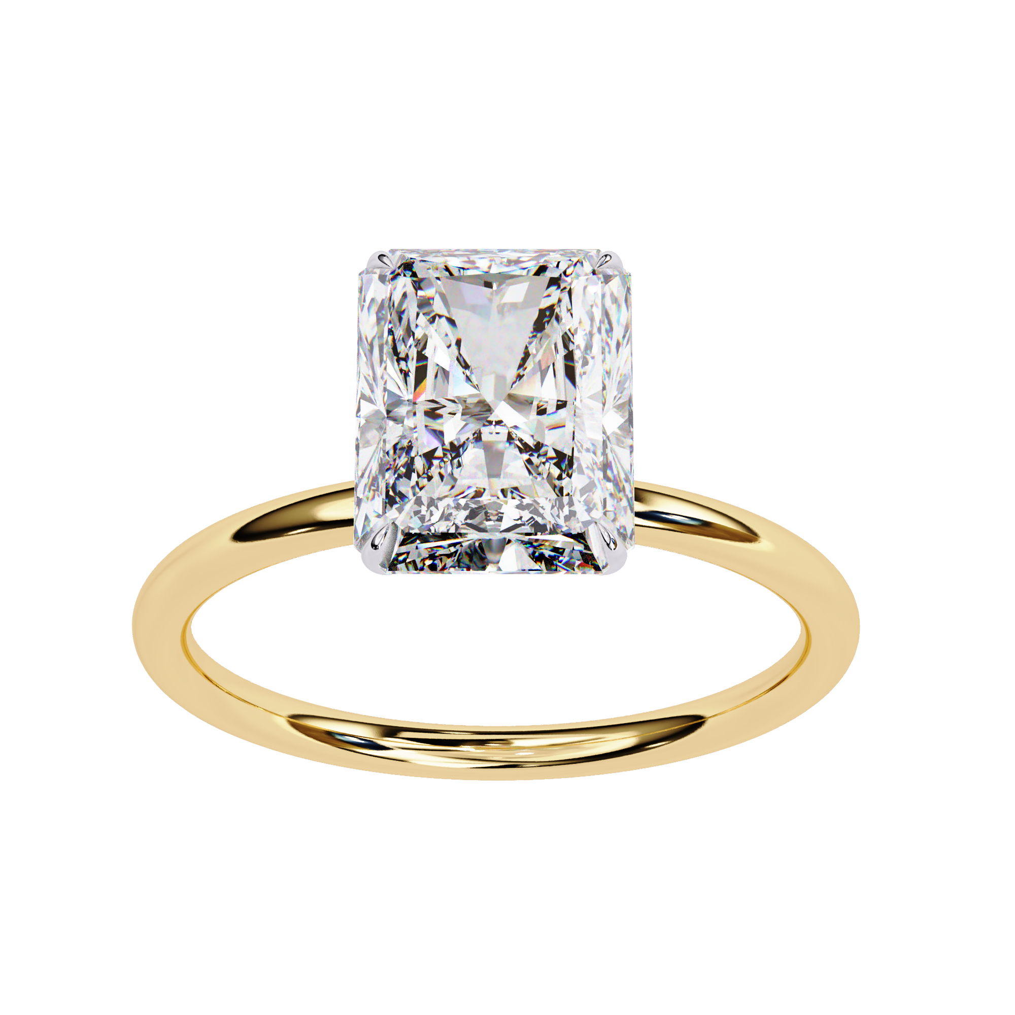 Elegant 3.03 Carat Radiant Lab Diamond Engagement Ring in Cathedral Setting