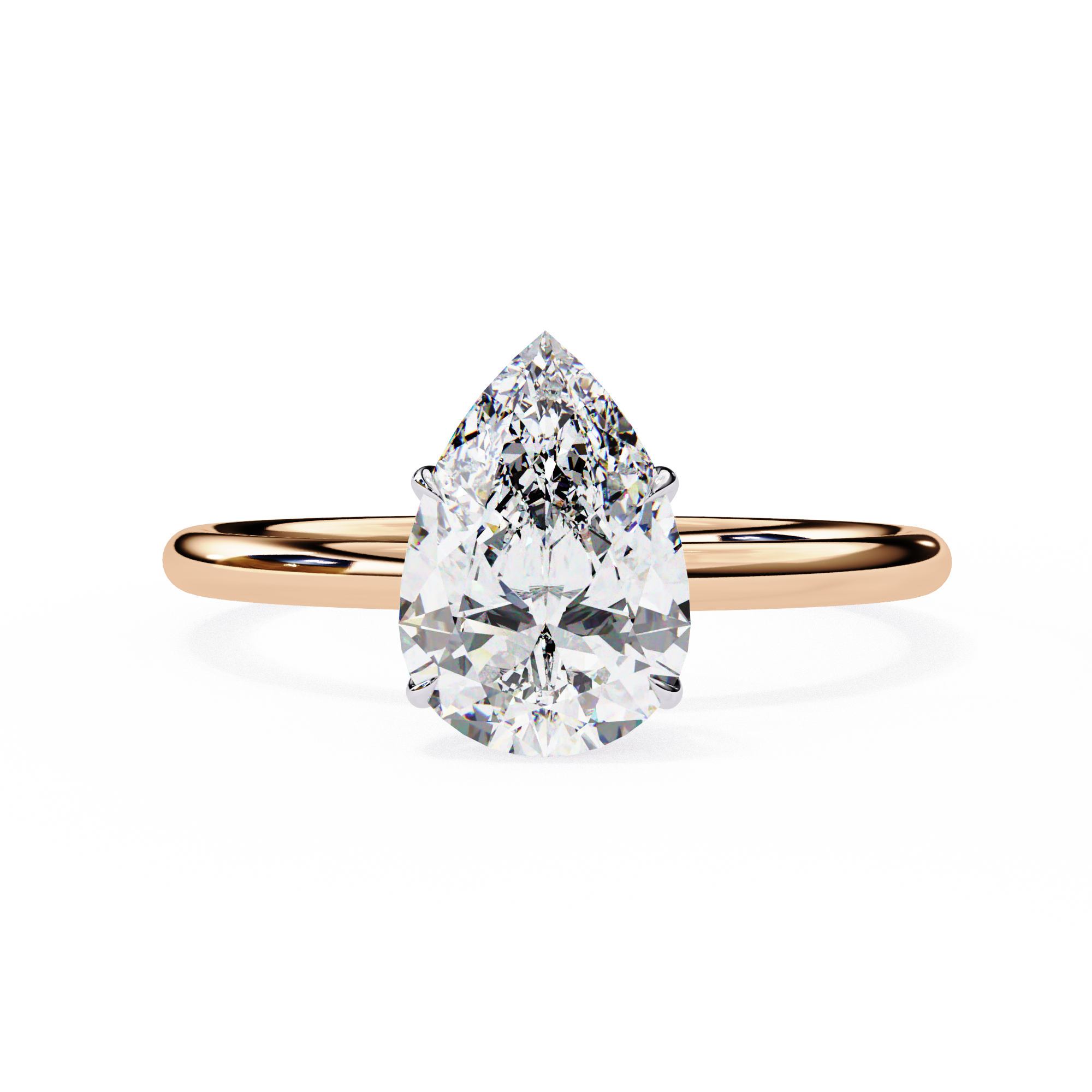 0.89 Carat Pear Cut Lab Grown Diamond Engagement Ring