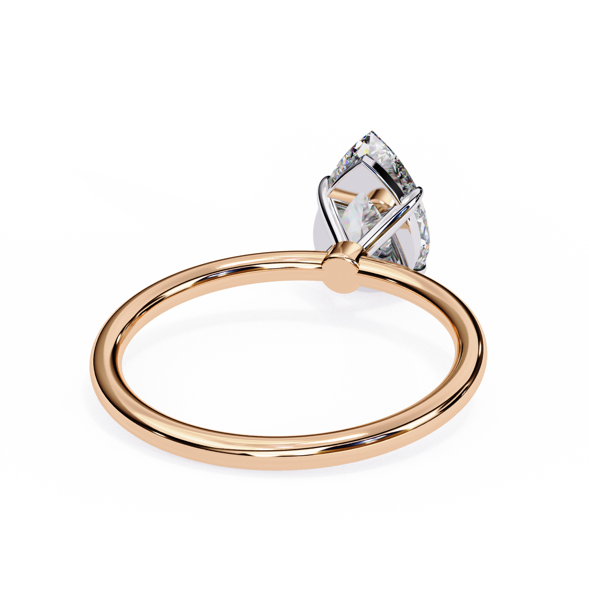 0.89 Carat Pear Cut Lab Grown Diamond Engagement Ring