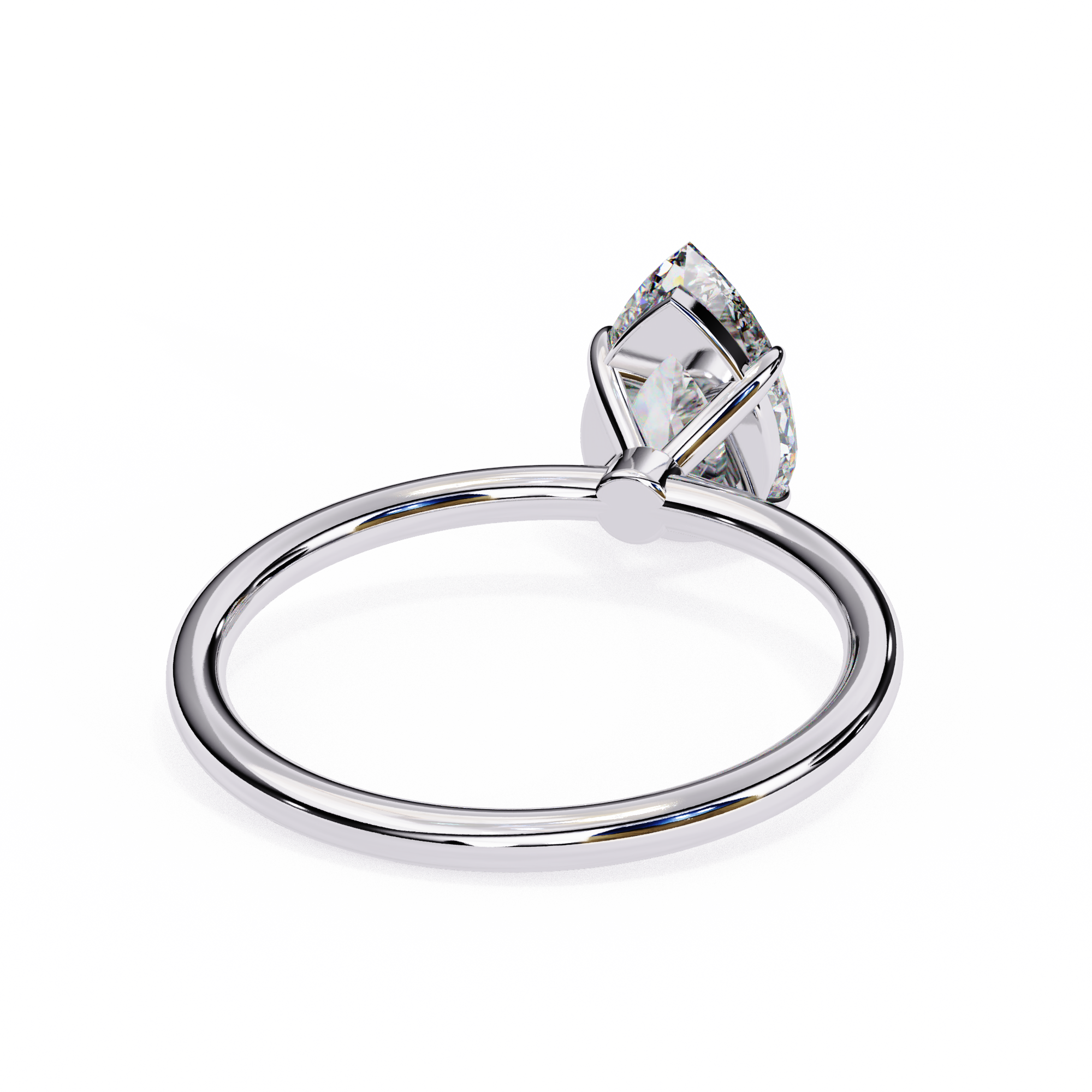 0.89 Carat Pear Cut Lab Grown Diamond Engagement Ring