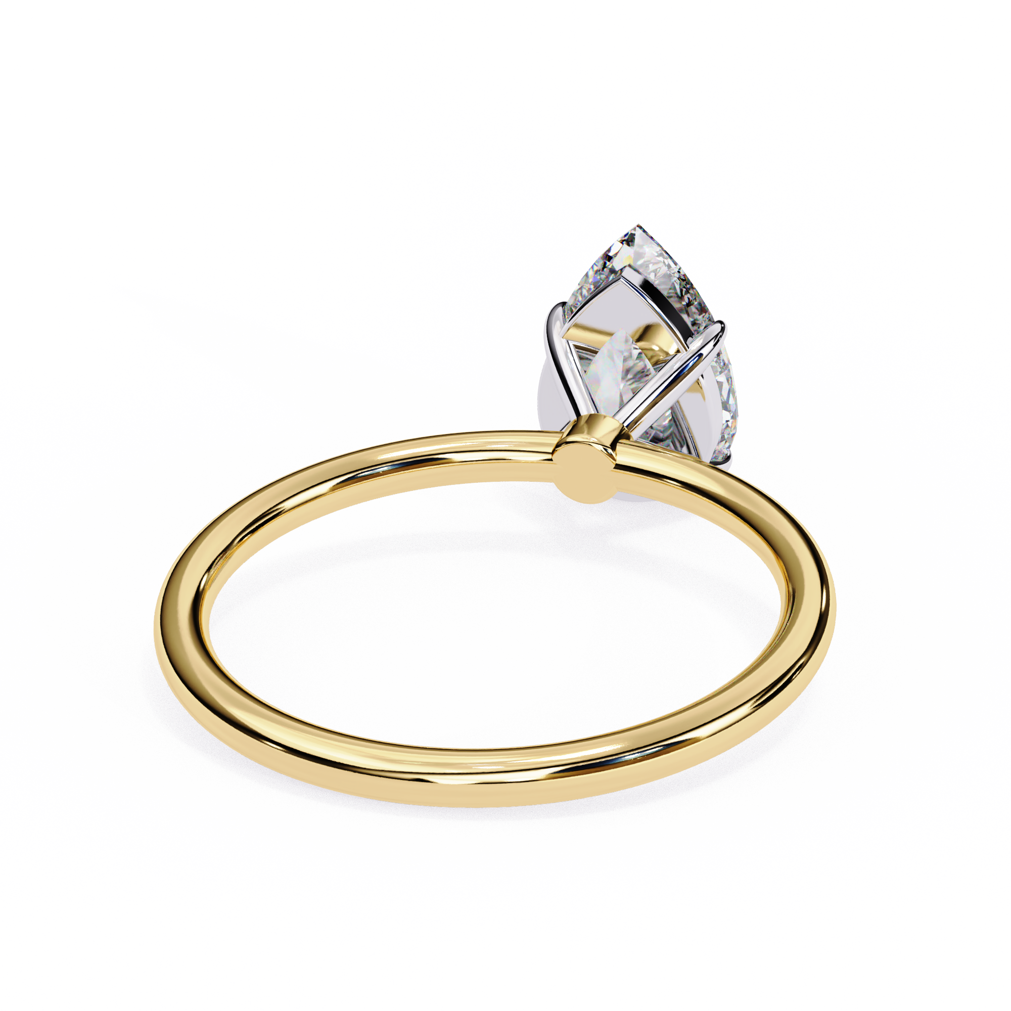 0.89 Carat Pear Cut Lab Grown Diamond Engagement Ring