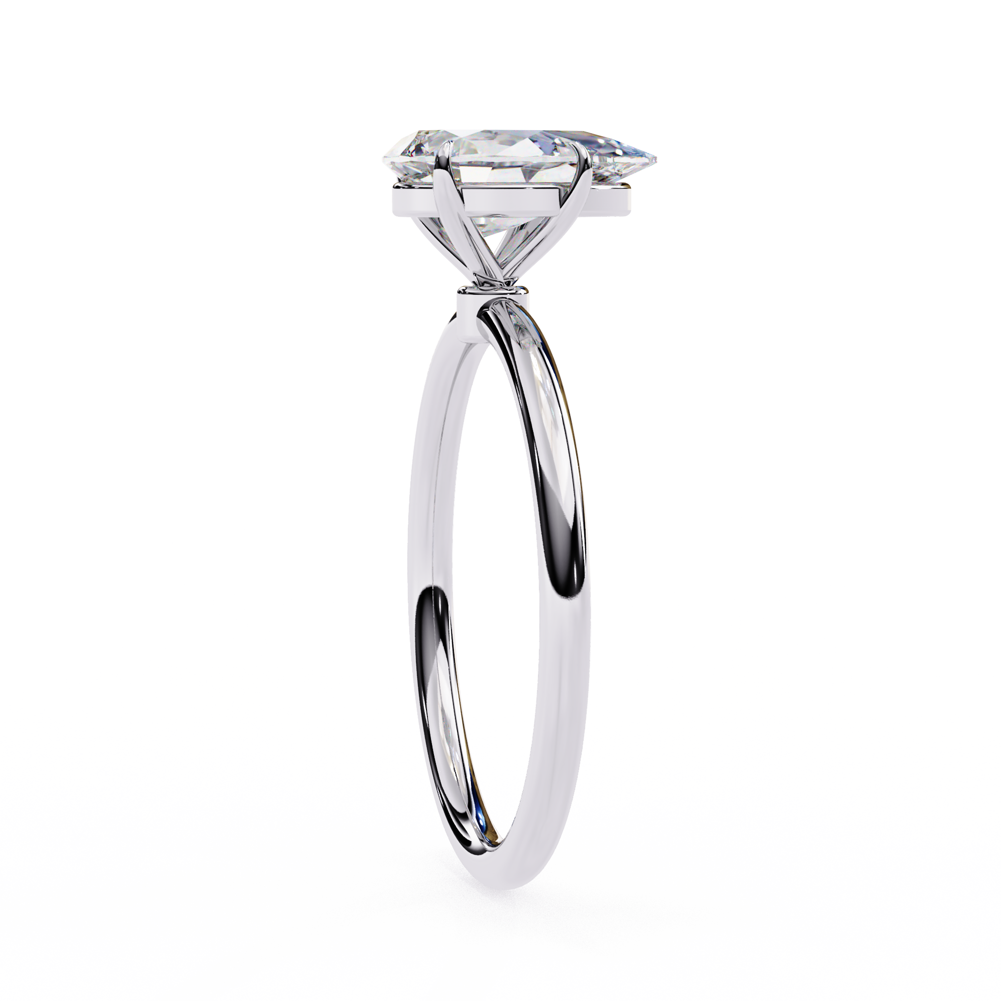 Solitairekart 0.89ct Pear Cut Natural Diamond Ring - H Color, VS1 Clarity