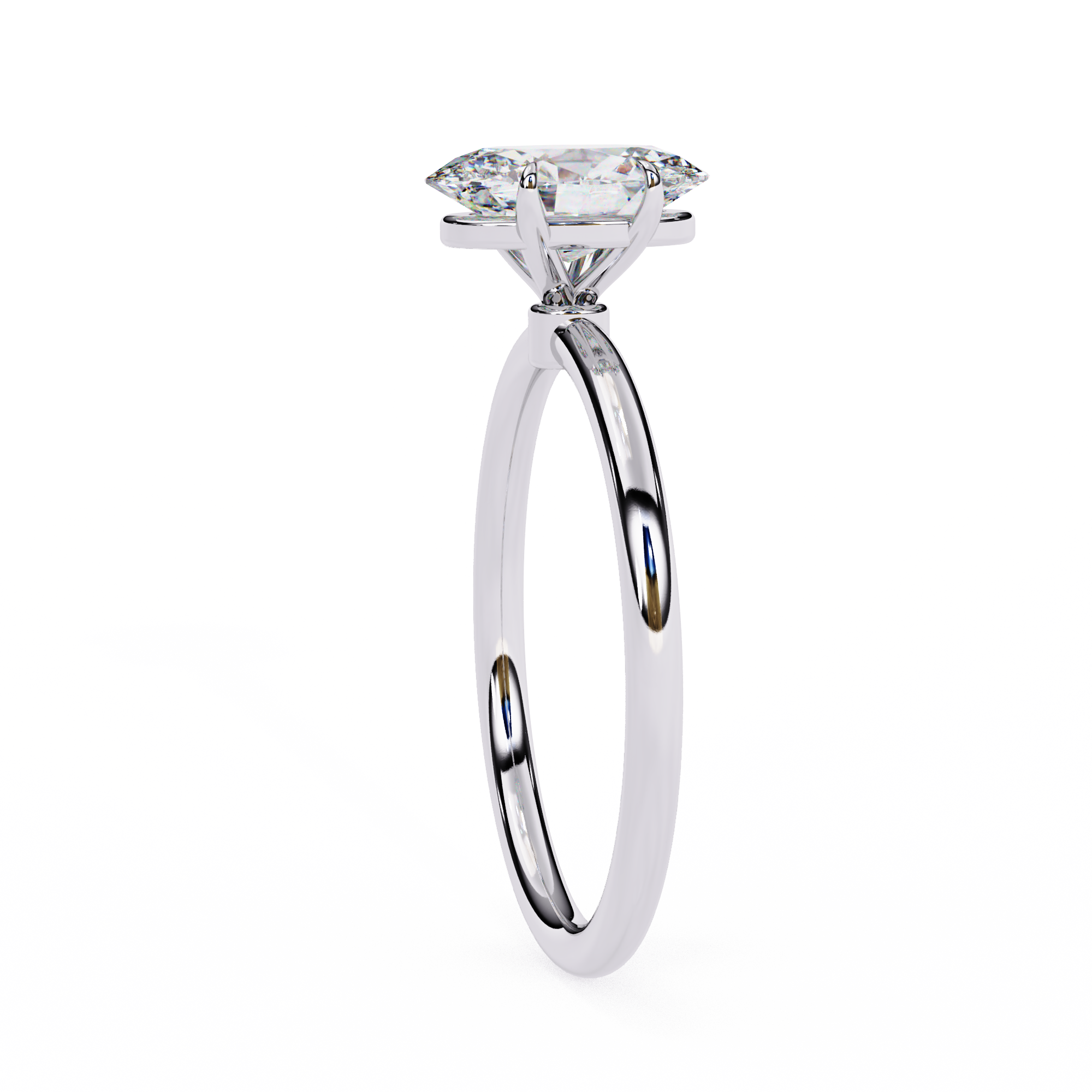 1.20 Carat Oval Cut Lab Grown Diamond Solitaire Engagement Ring