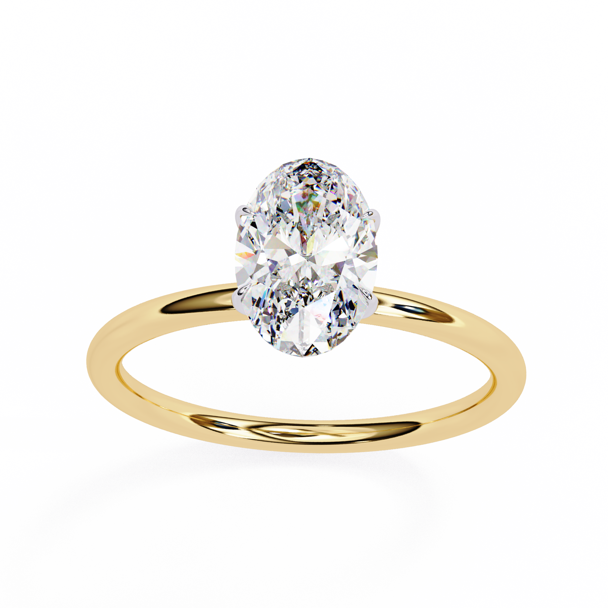 1.20 Carat Oval Cut Lab Grown Diamond Solitaire Engagement Ring