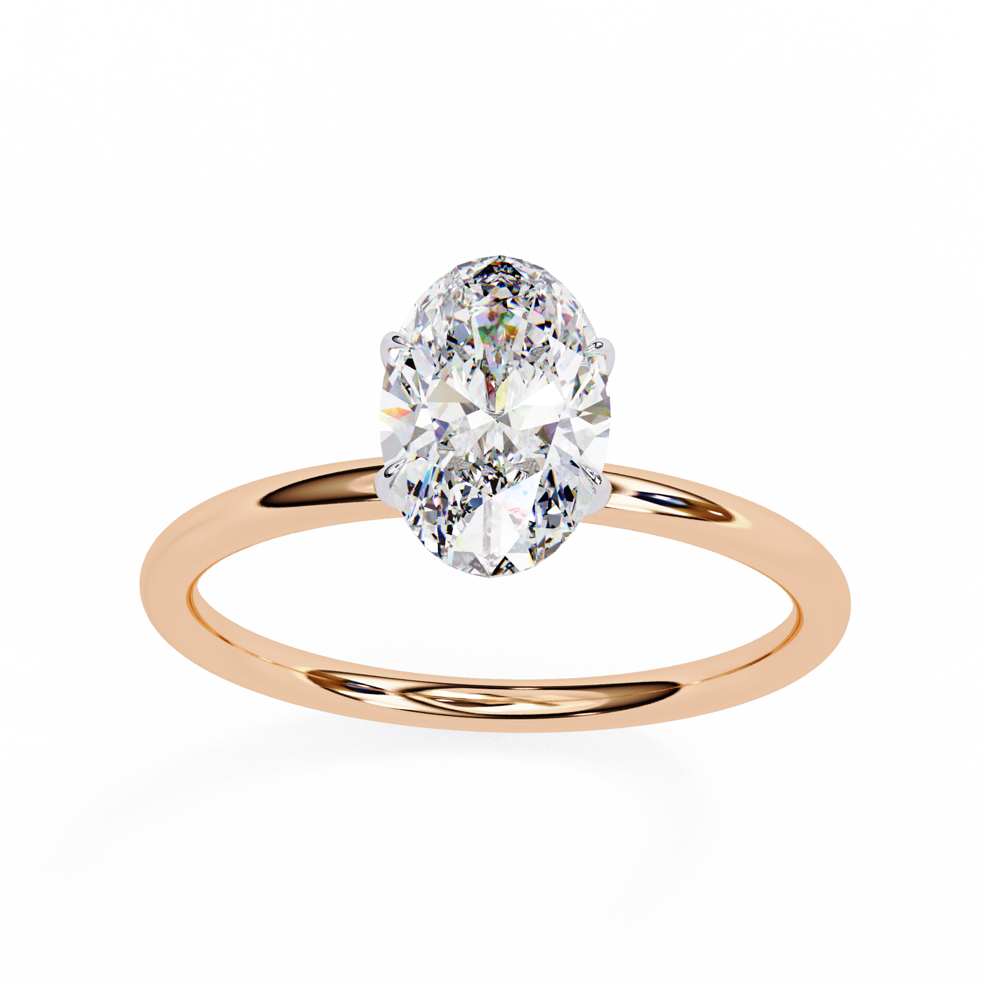 1.20 Carat Oval Cut Lab Grown Diamond Solitaire Engagement Ring