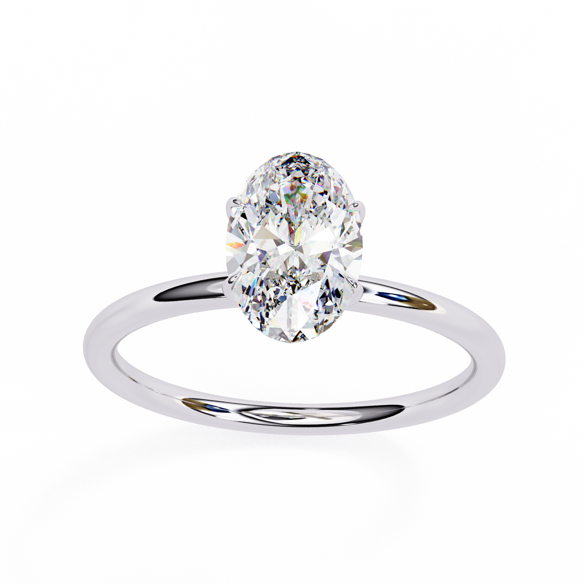 1.20 Carat Oval Cut Lab Grown Diamond Solitaire Engagement Ring