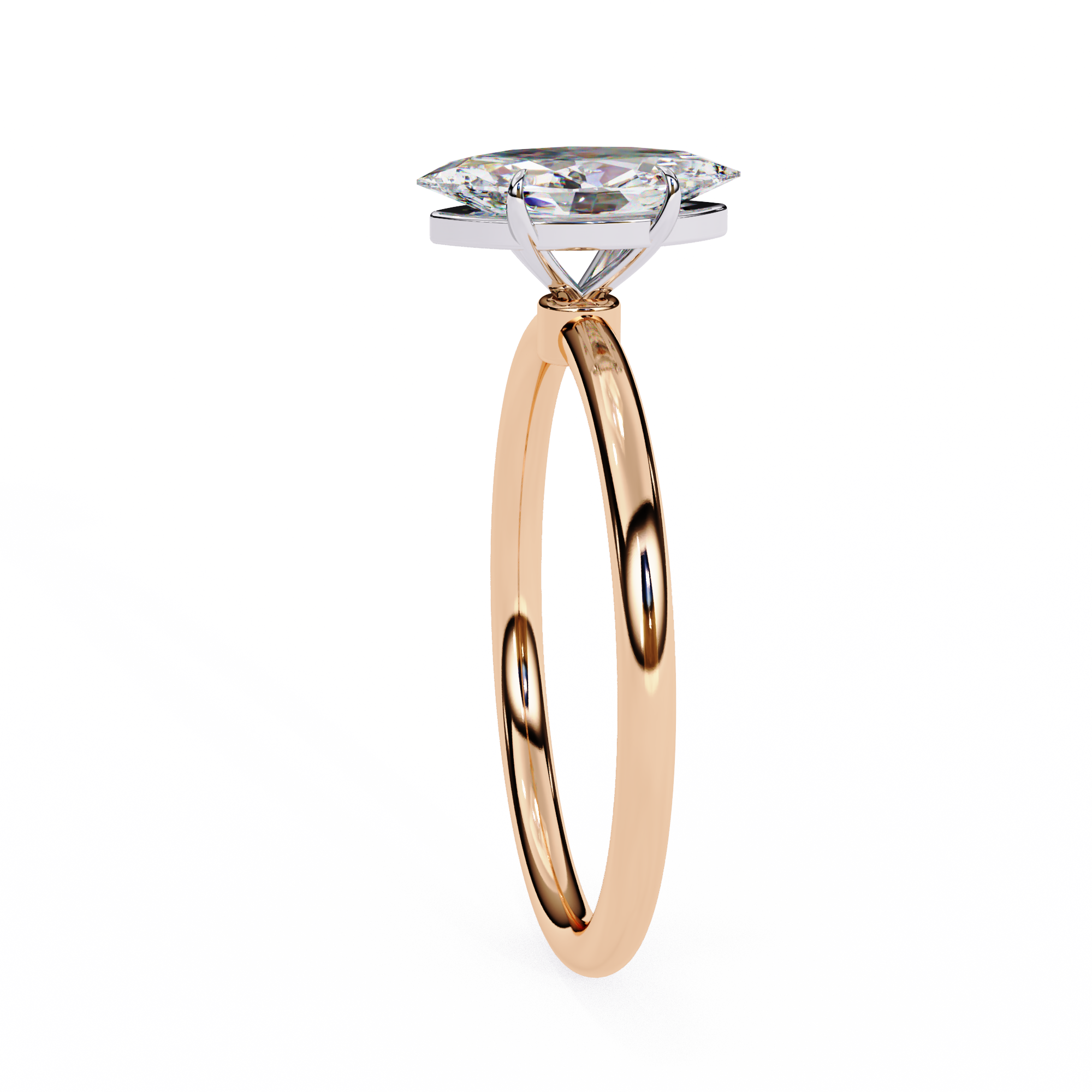 0.82 CT Marquise Cut Lab Diamond Classic Solitaire Engagement Ring