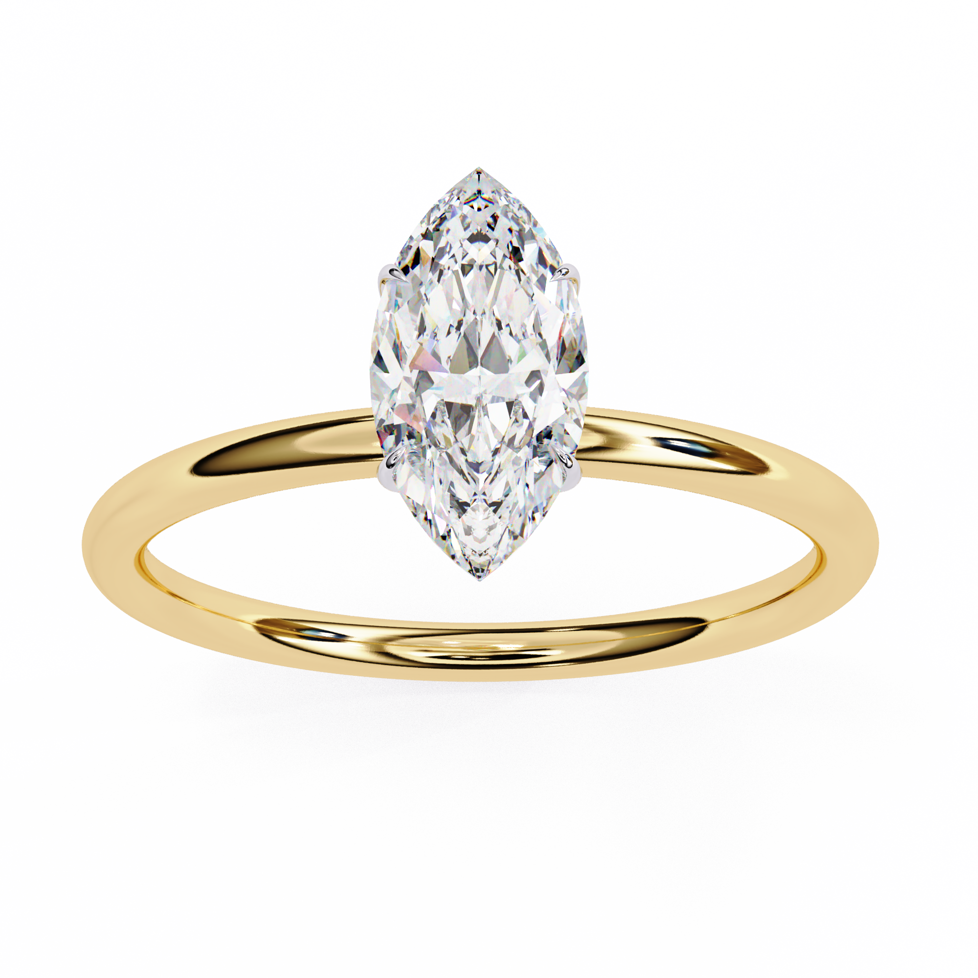0.82 CT Marquise Cut Lab Diamond Classic Solitaire Engagement Ring
