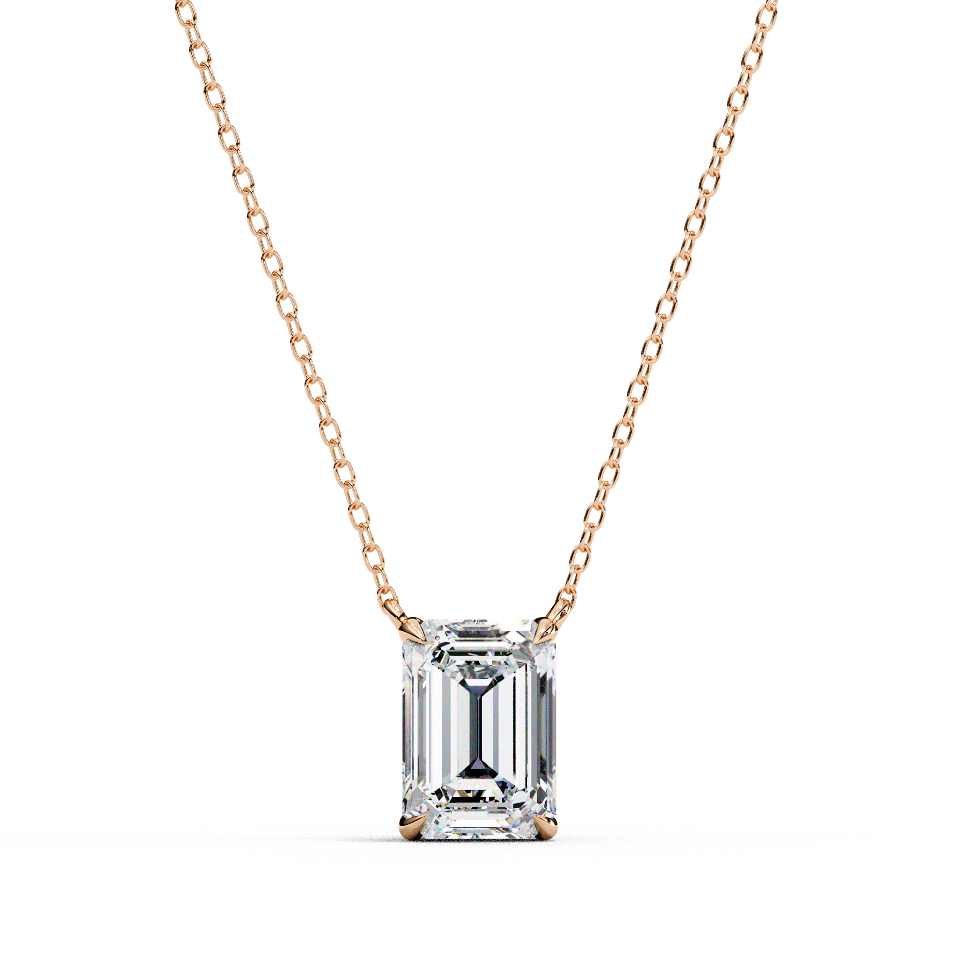 1.03 Carat Emerald Shape Lab-Grown Diamond Pendant Necklace – F Color VS1 Clarity