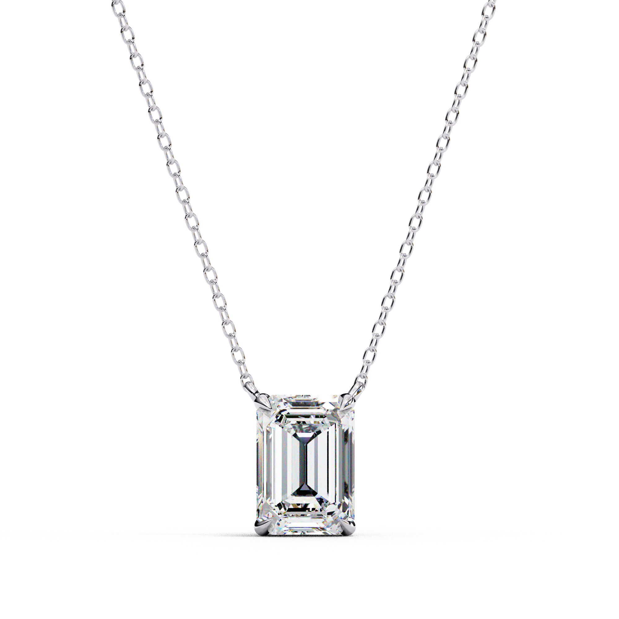 1.03 Carat Emerald Shape Lab-Grown Diamond Pendant Necklace – F Color VS1 Clarity