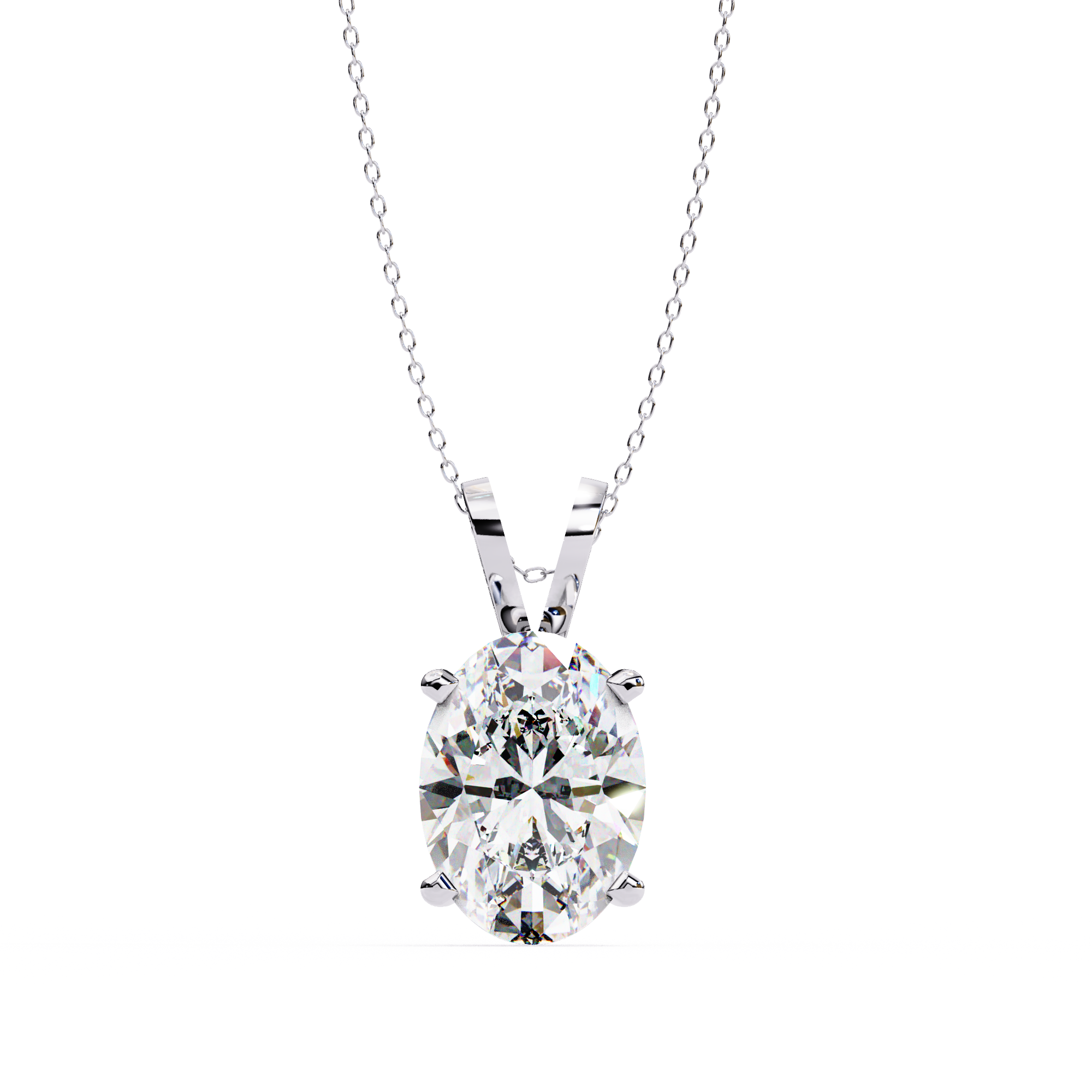 2.48 Carat Oval Shape Lab-Grown Diamond Pendant Necklace – E Color VS1 Clarity