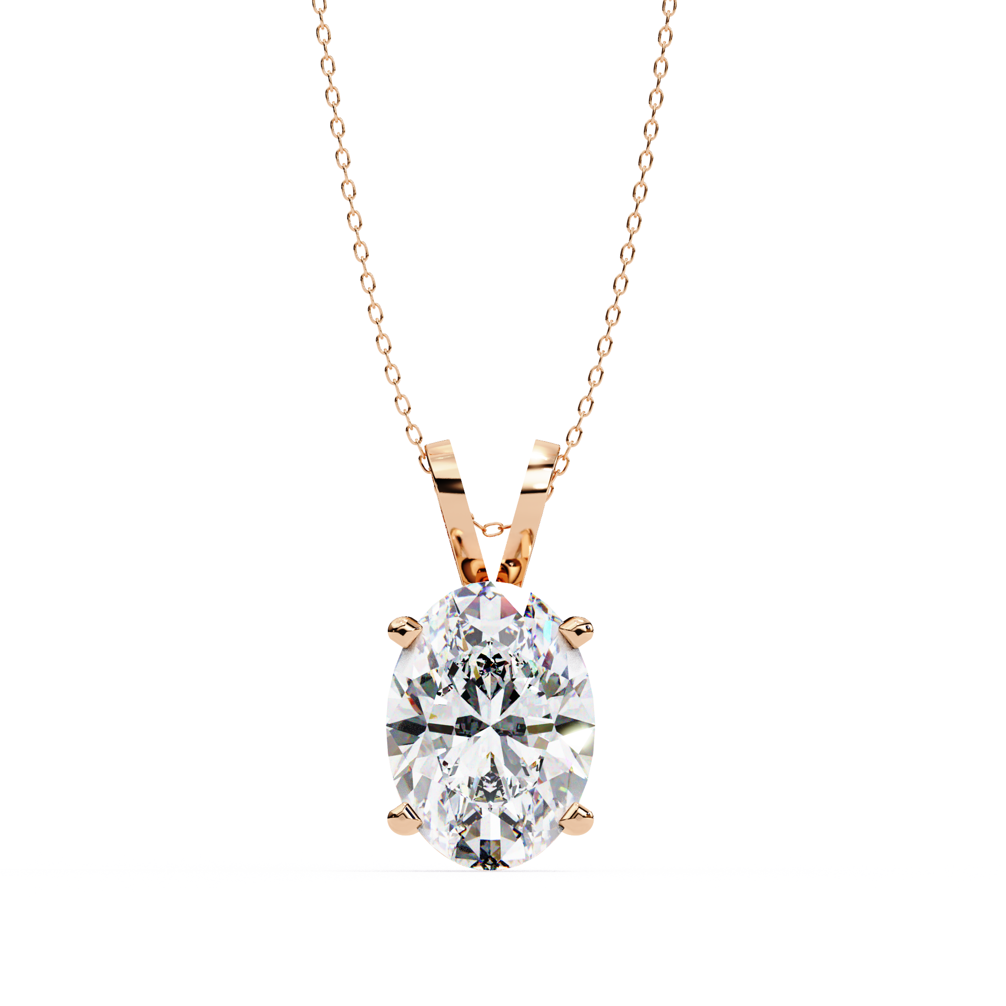 2.48 Carat Oval Shape Lab-Grown Diamond Pendant Necklace – E Color VS1 Clarity