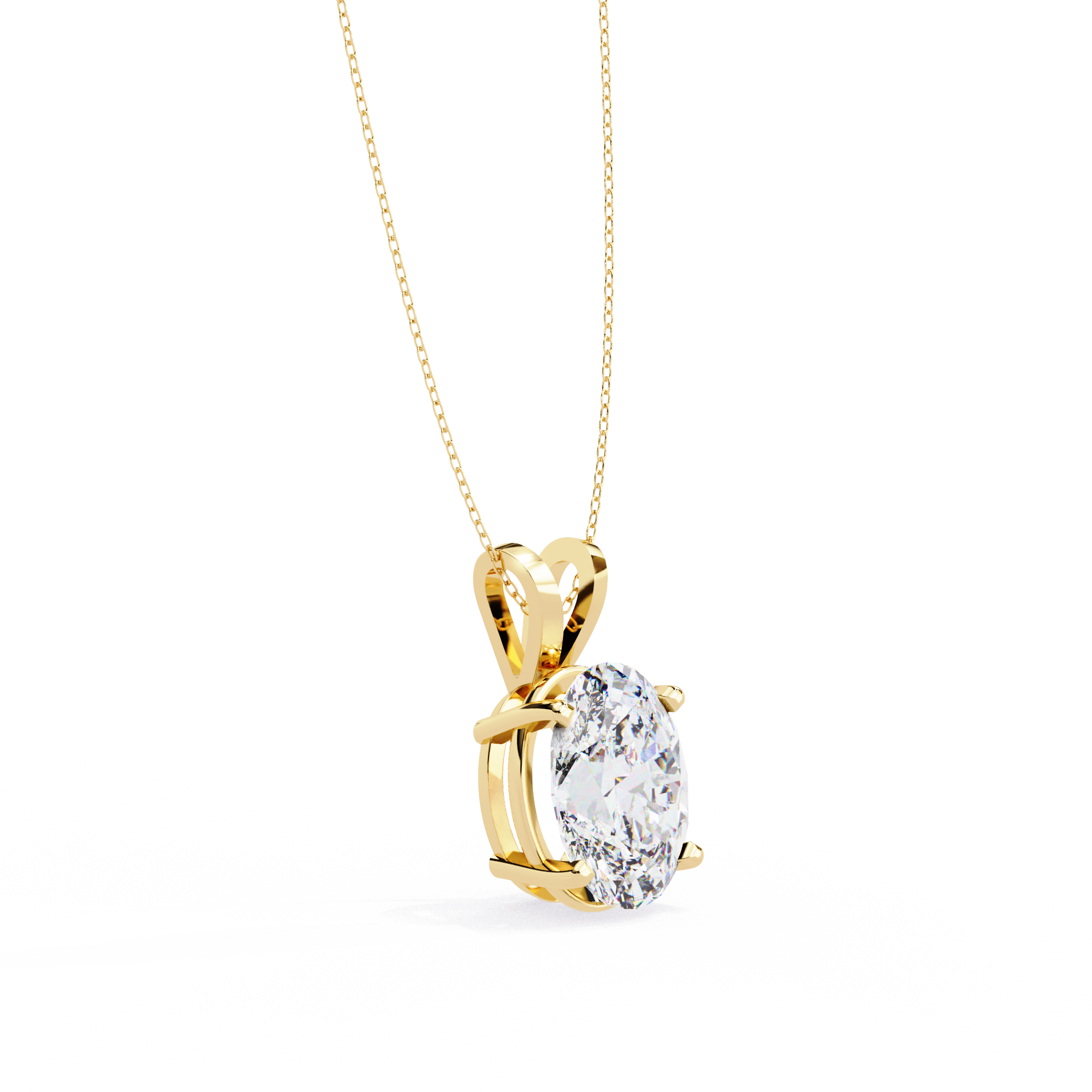 2.48 Carat Oval Shape Lab-Grown Diamond Pendant Necklace – E Color VS1 Clarity