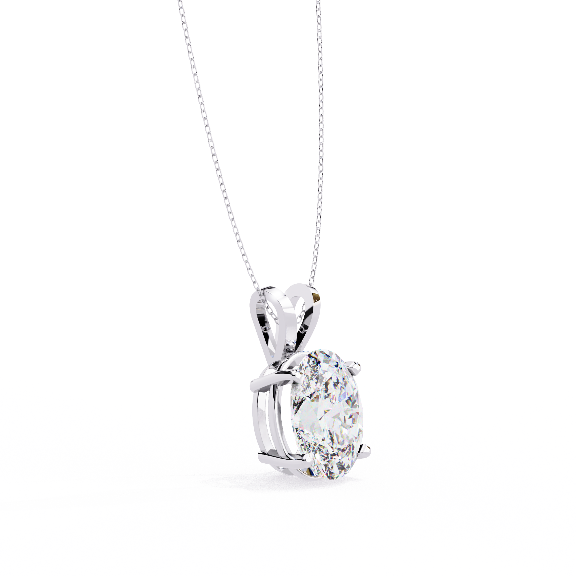 2.48 Carat Oval Shape Lab-Grown Diamond Pendant Necklace – E Color VS1 Clarity