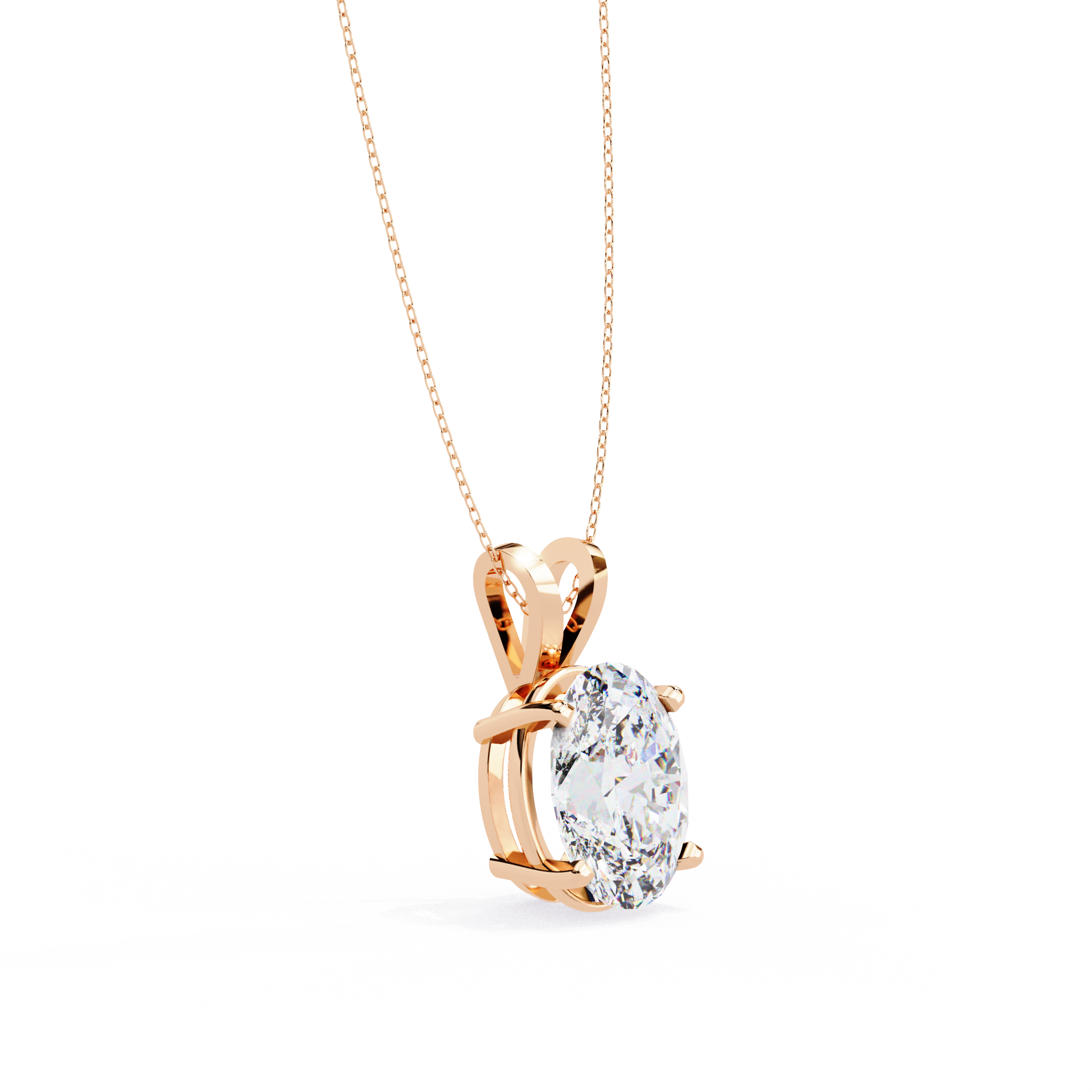 2.48 Carat Oval Shape Lab-Grown Diamond Pendant Necklace – E Color VS1 Clarity