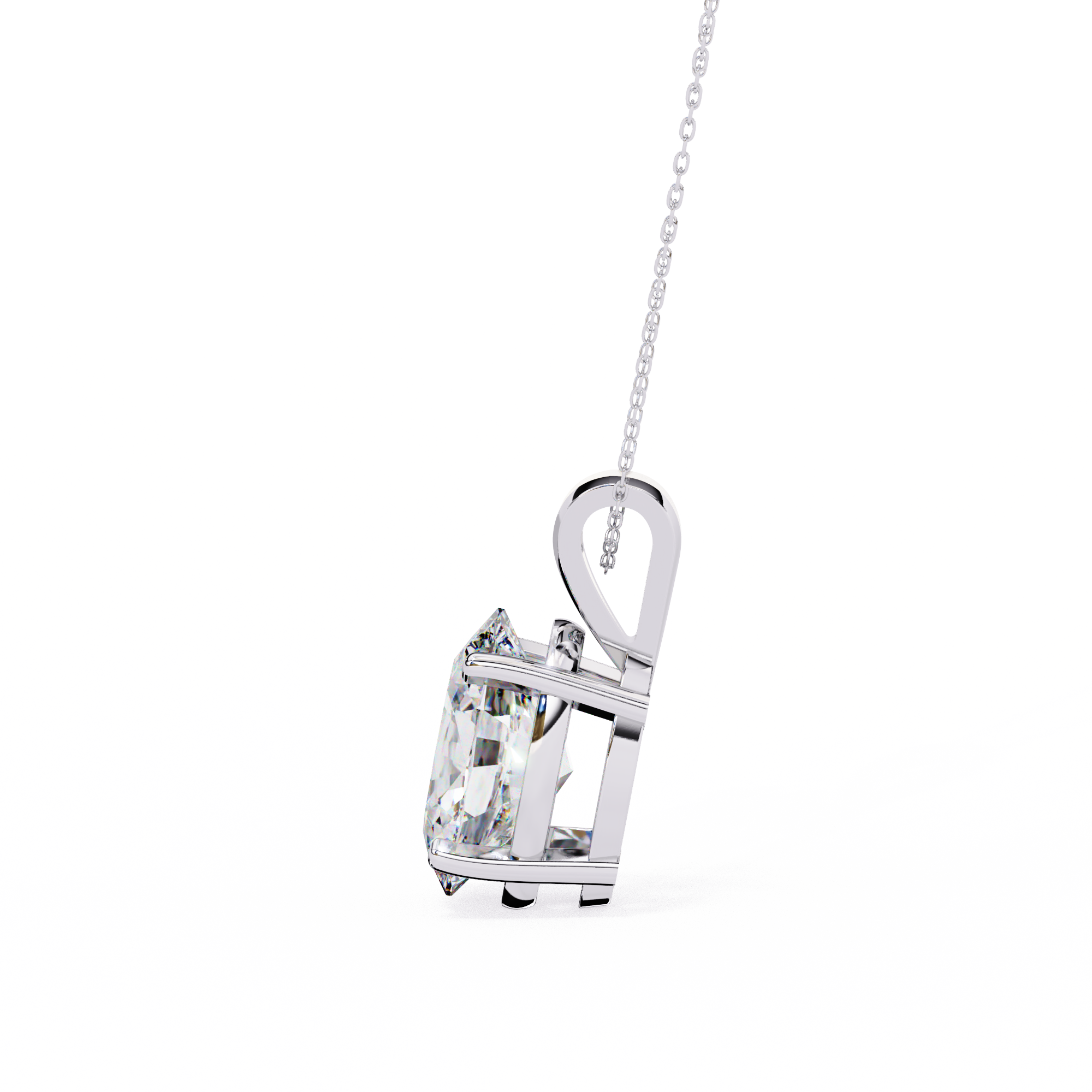 2.48 Carat Oval Shape Lab-Grown Diamond Pendant Necklace – E Color VS1 Clarity