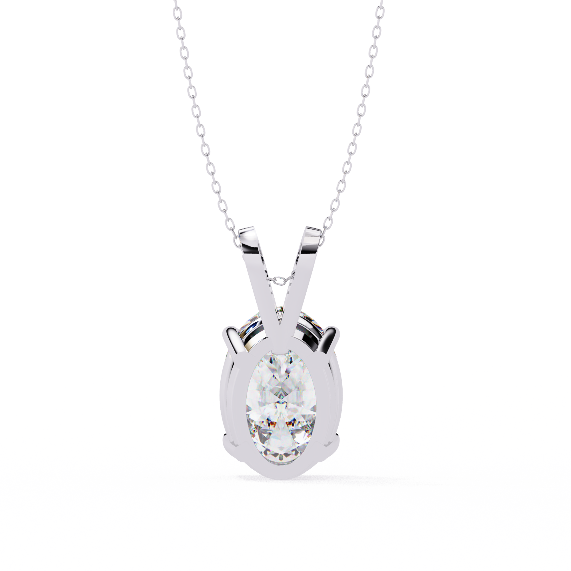 2.48 Carat Oval Shape Lab-Grown Diamond Pendant Necklace – E Color VS1 Clarity
