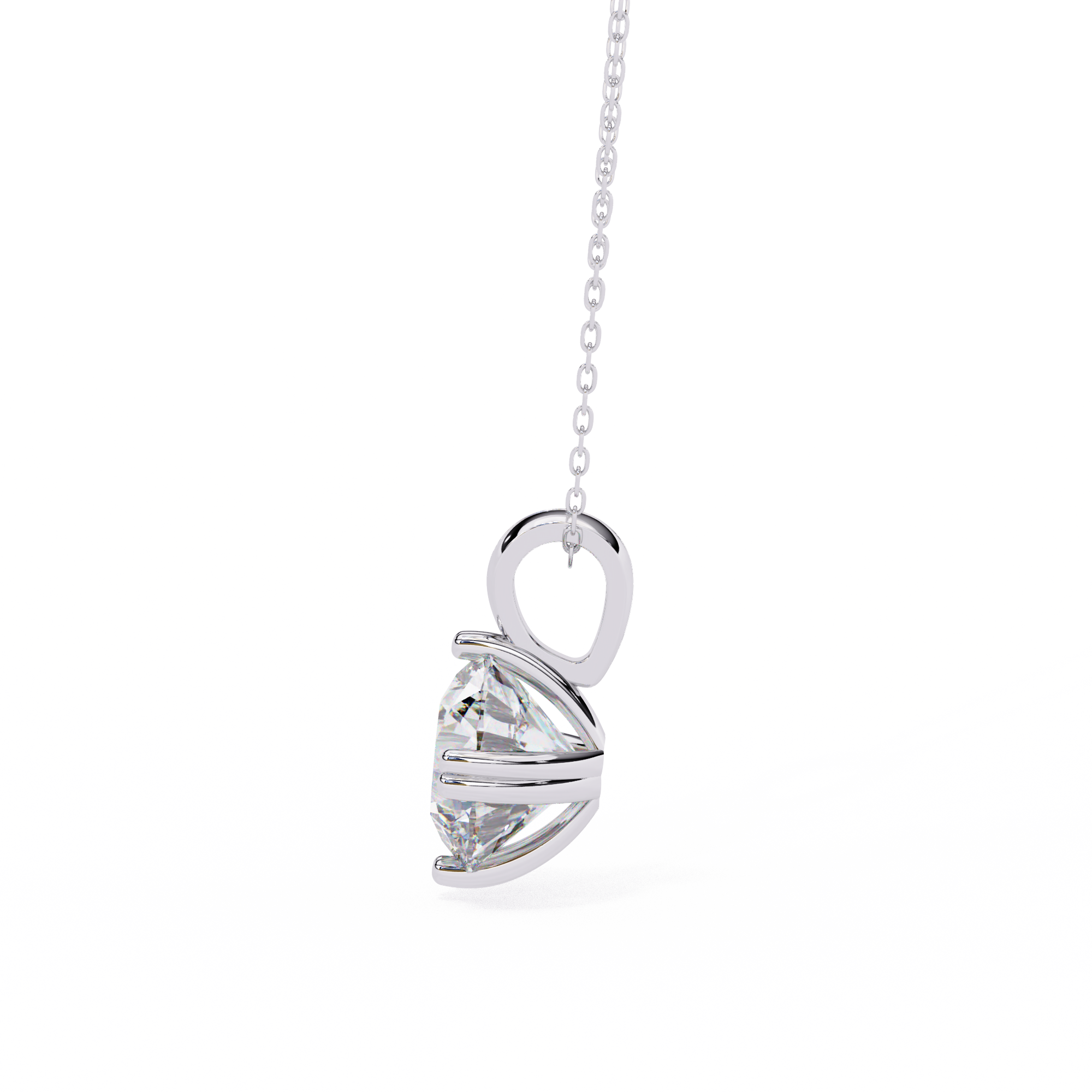 1.98 Carat Round Shape Lab Diamond Pendant Necklace – E Color VVS2 Clarity
