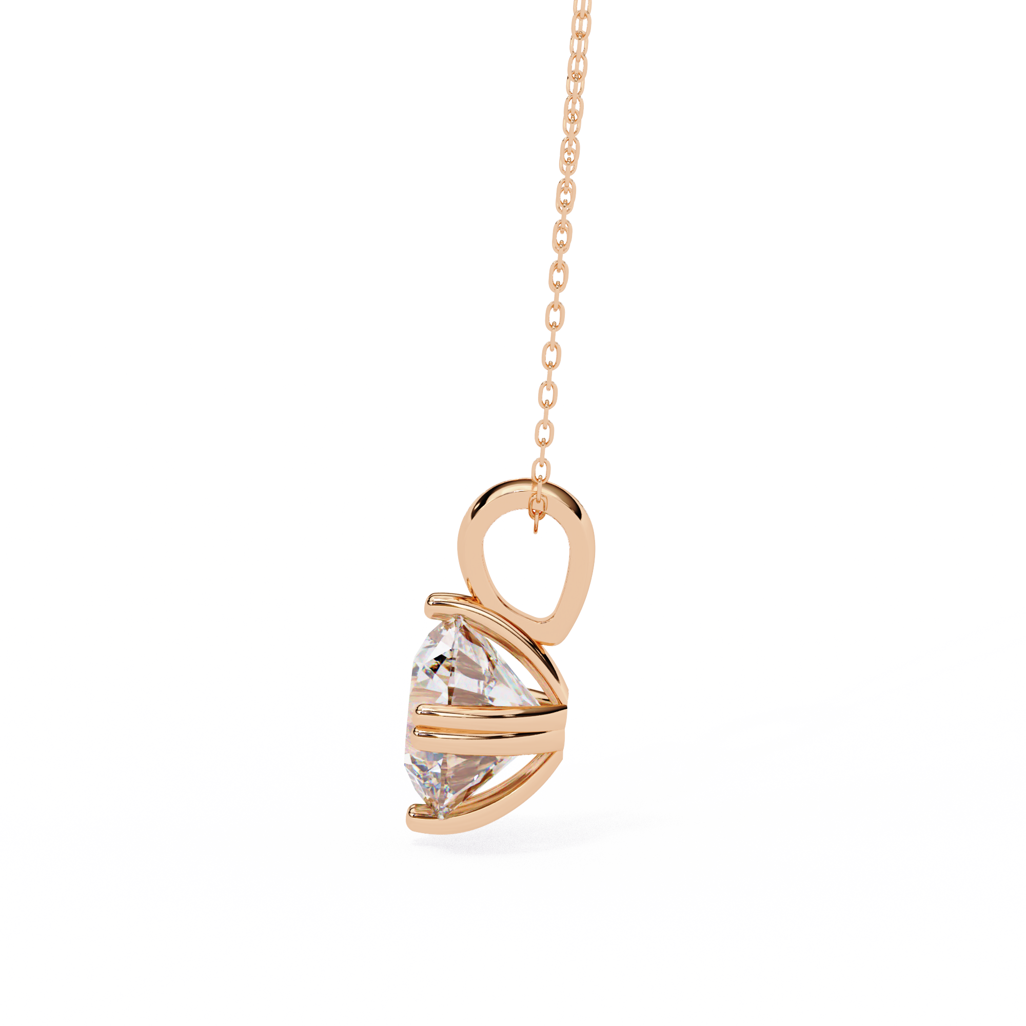 1.98 Carat Round Shape Lab Diamond Pendant Necklace – E Color VVS2 Clarity