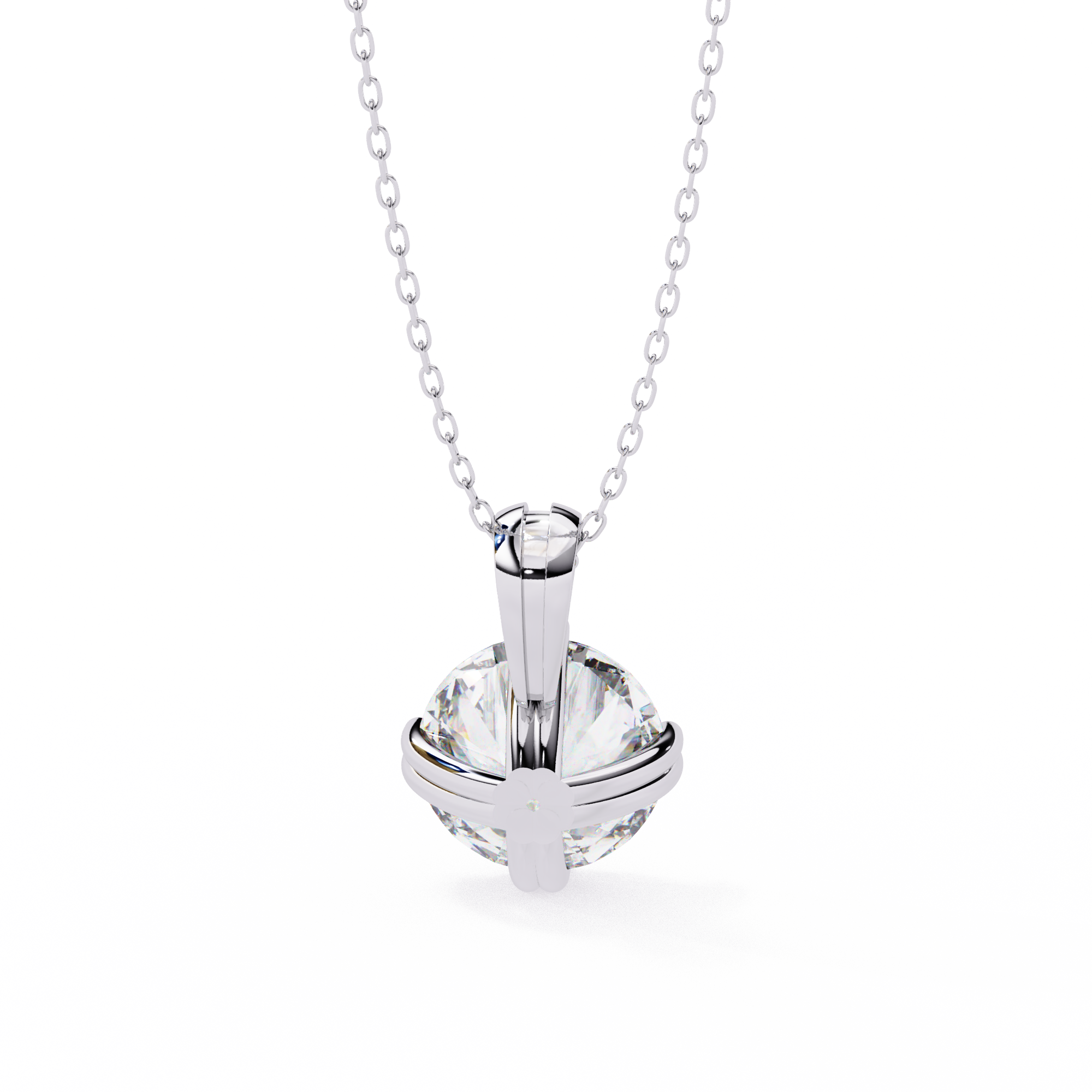 1.98 Carat Round Shape Lab Diamond Pendant Necklace – E Color VVS2 Clarity