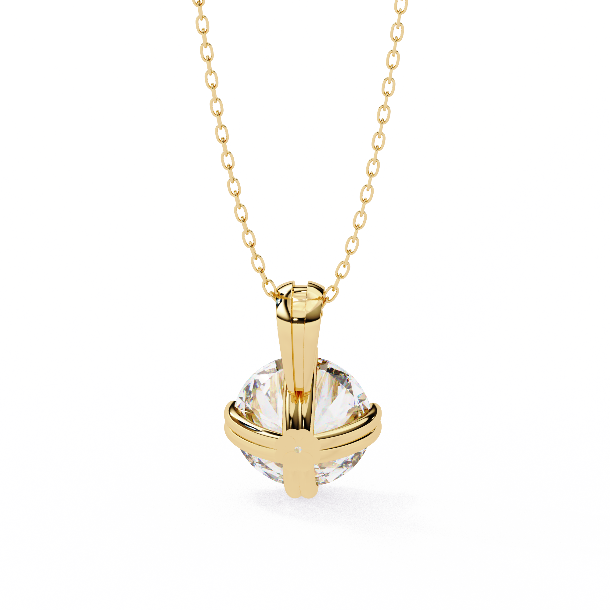 1.98 Carat Round Shape Lab Diamond Pendant Necklace – E Color VVS2 Clarity