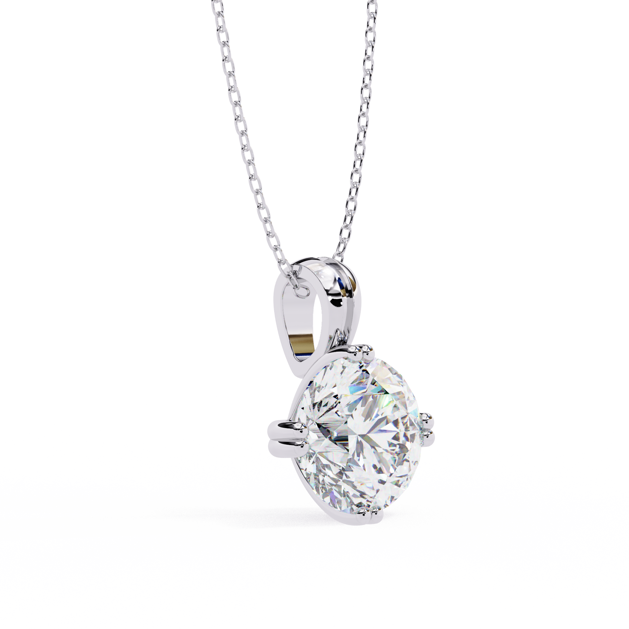 1.98 Carat Round Shape Lab Diamond Pendant Necklace – E Color VVS2 Clarity