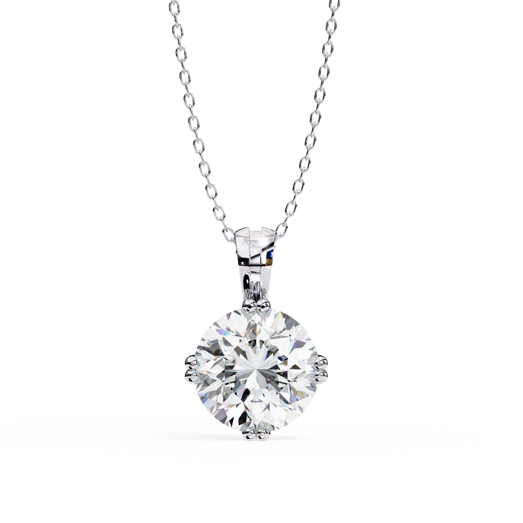 1.98 Carat Round Shape Lab Diamond Pendant Necklace – E Color VVS2 Clarity