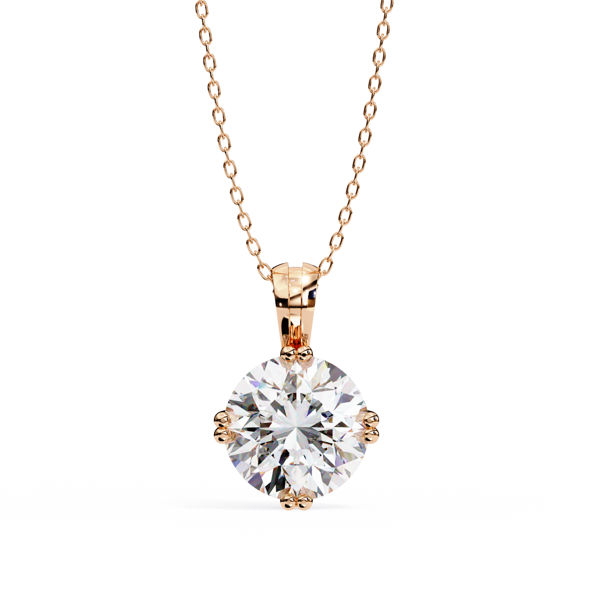 1.98 Carat Round Shape Lab Diamond Pendant Necklace – E Color VVS2 Clarity
