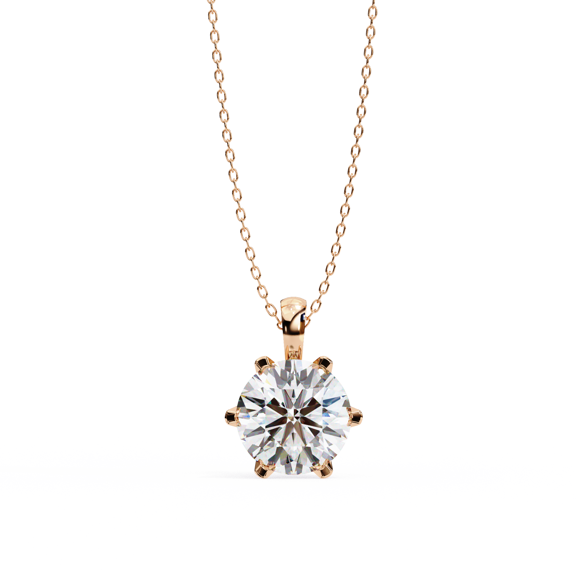 2.20 Carat Round Shape Lab Diamond Pendant Necklace – F Color VS1 Clarity