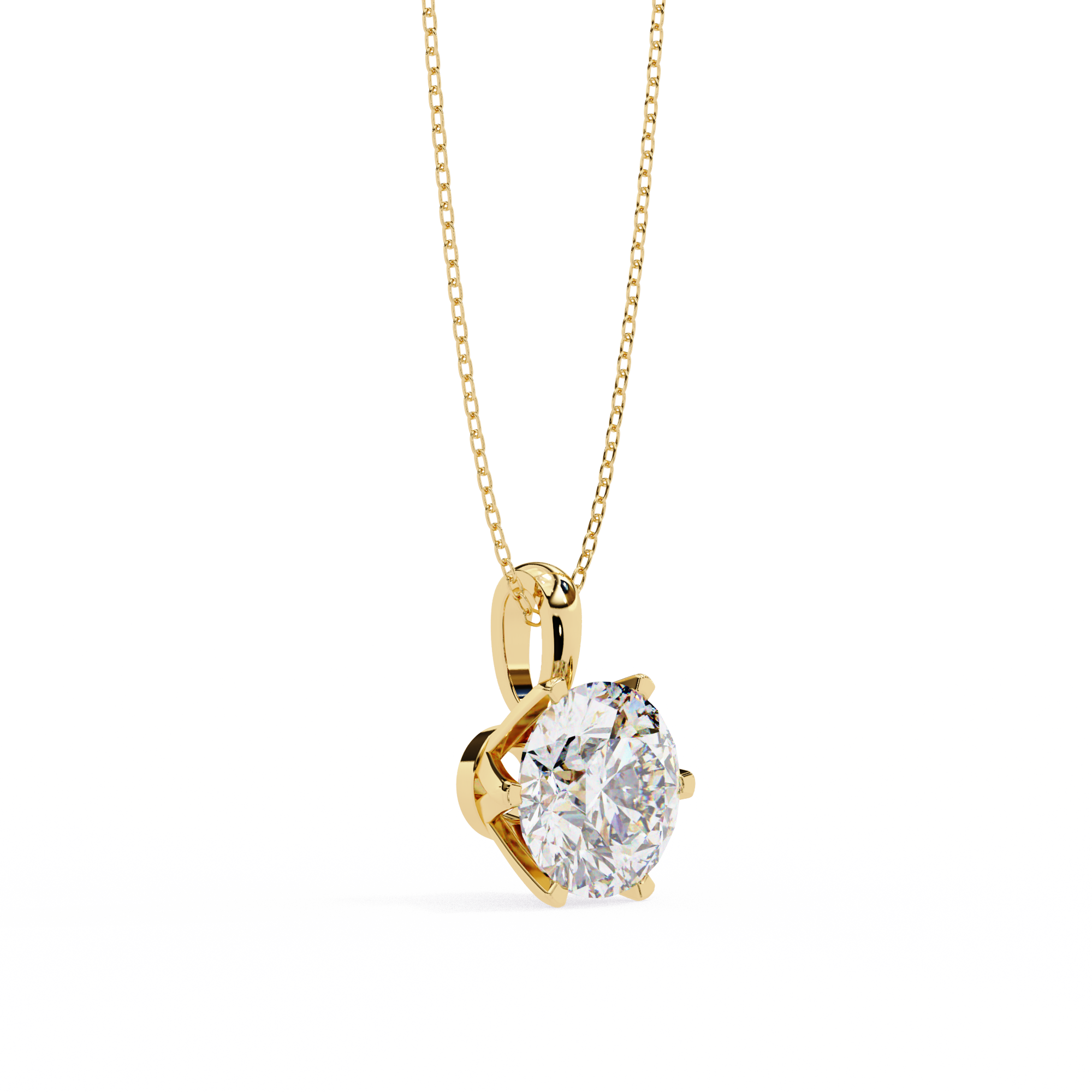 2.20 Carat Round Shape Lab Diamond Pendant Necklace – F Color VS1 Clarity