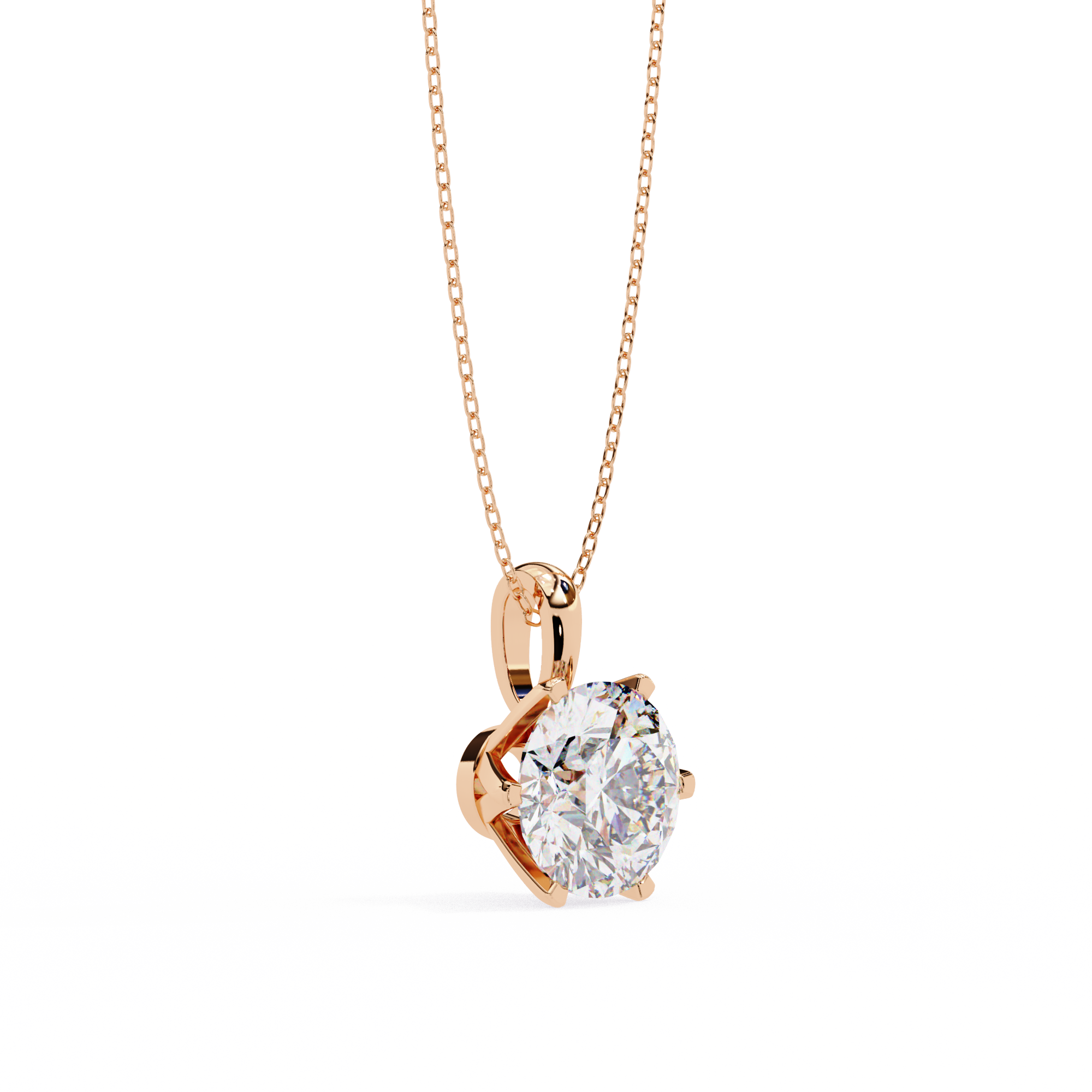 2.20 Carat Round Shape Lab Diamond Pendant Necklace – F Color VS1 Clarity