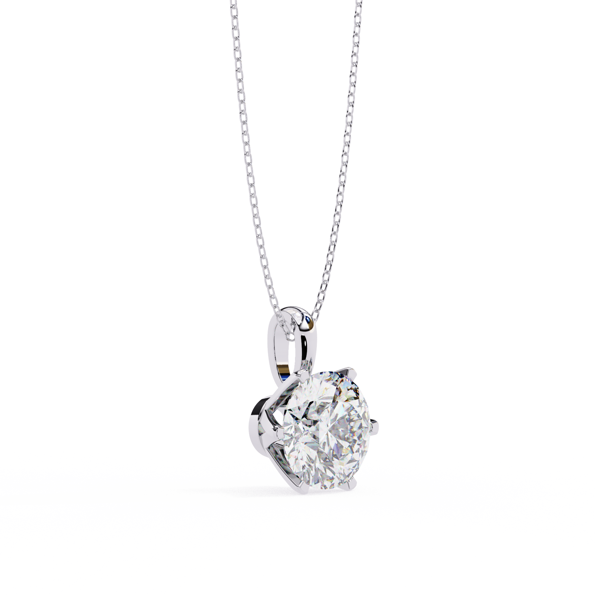 2.20 Carat Round Shape Lab Diamond Pendant Necklace – F Color VS1 Clarity