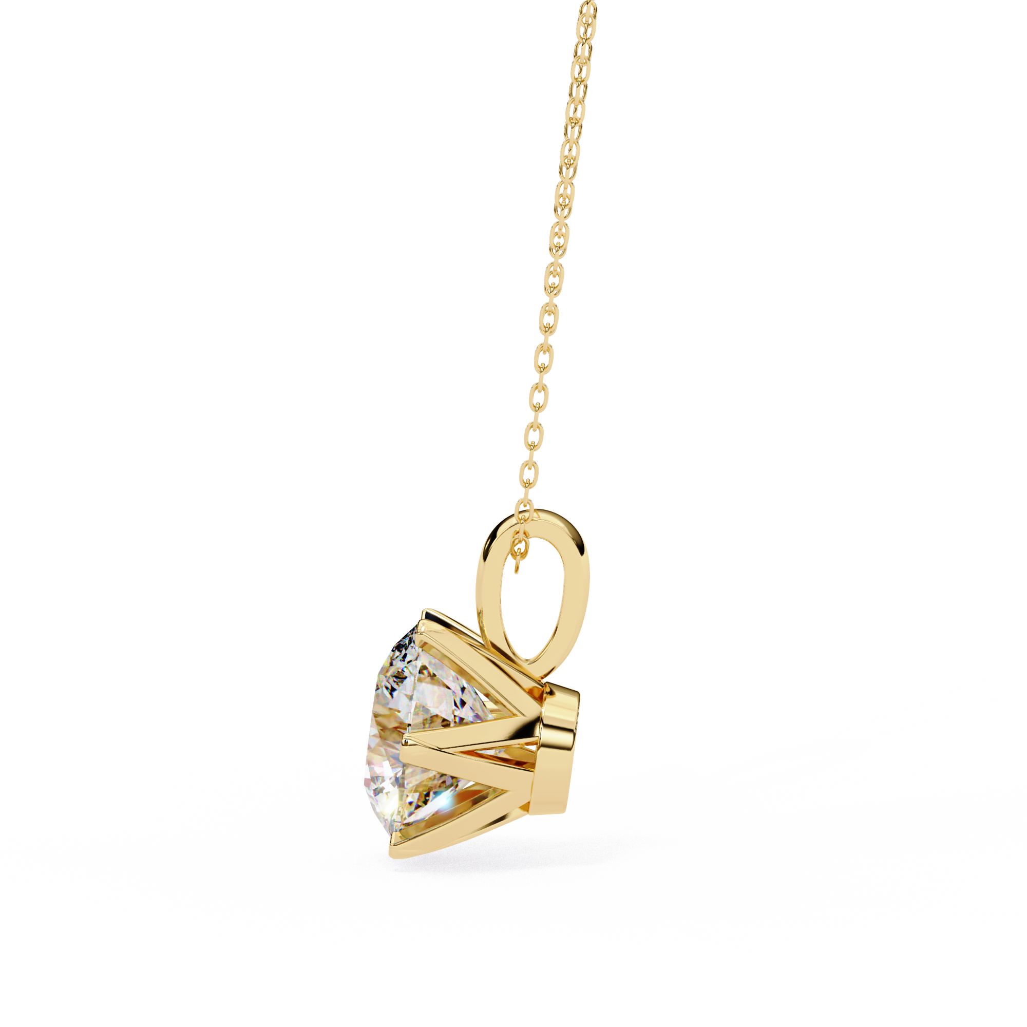 2.20 Carat Round Shape Lab Diamond Pendant Necklace – F Color VS1 Clarity
