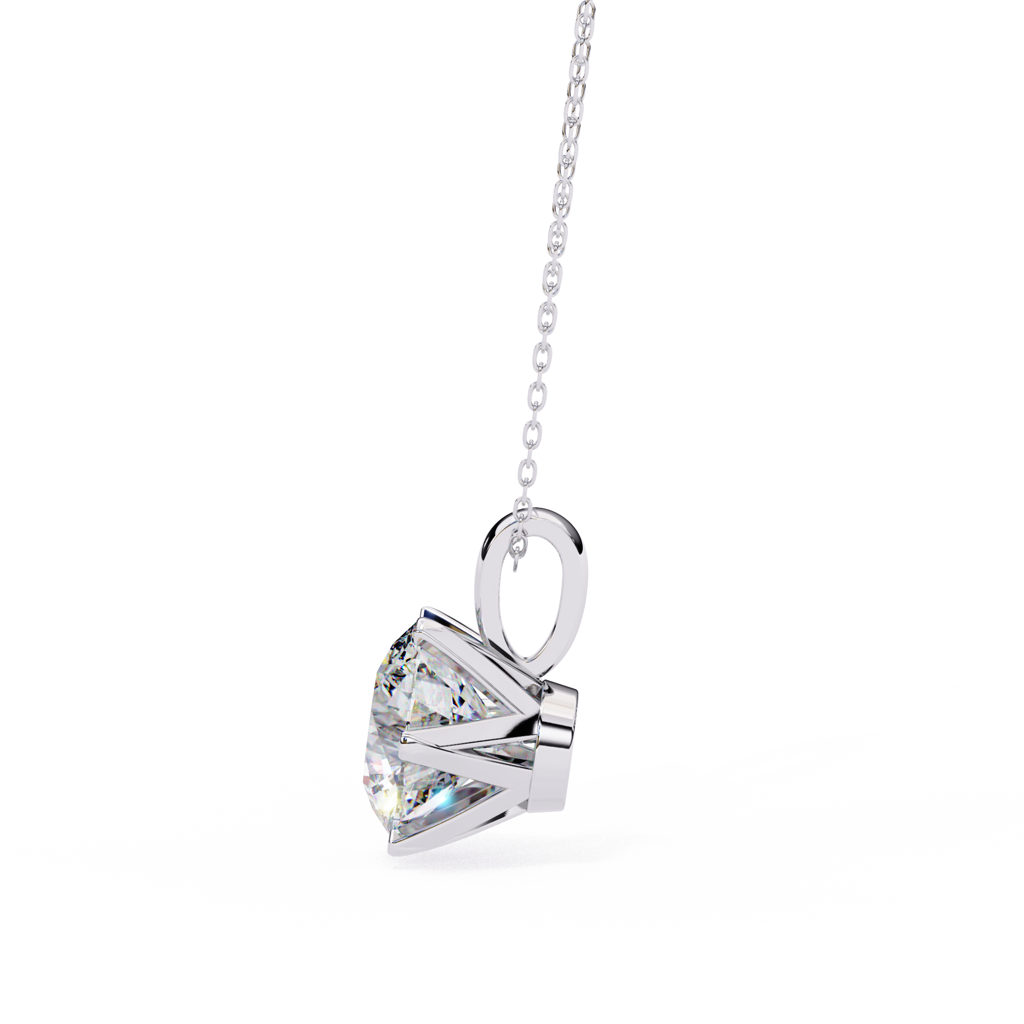 2.20 Carat Round Shape Lab Diamond Pendant Necklace – F Color VS1 Clarity