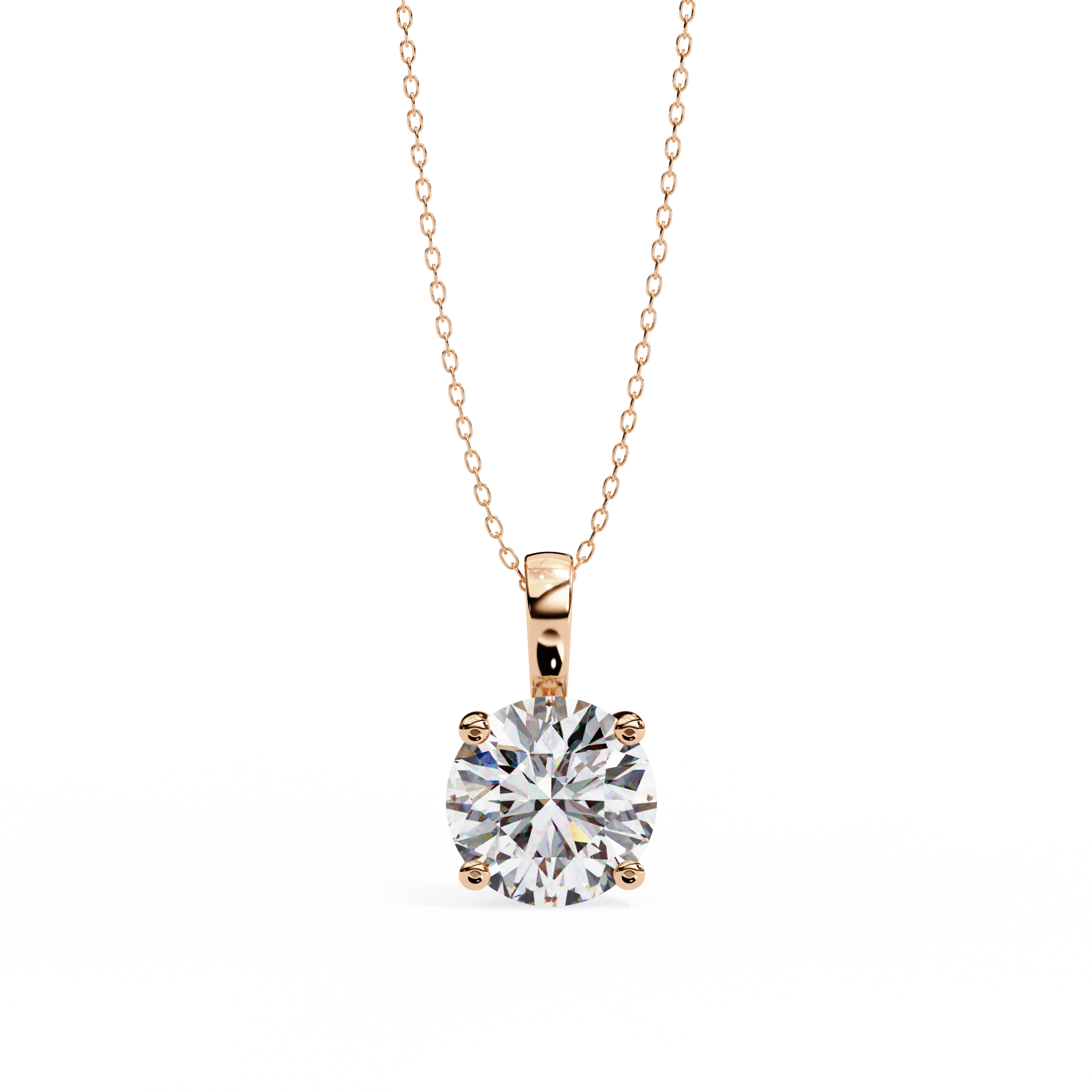 3.01 Carat Round Shape Lab-Grown Diamond Pendant Necklace – F Color VS1 Clarity