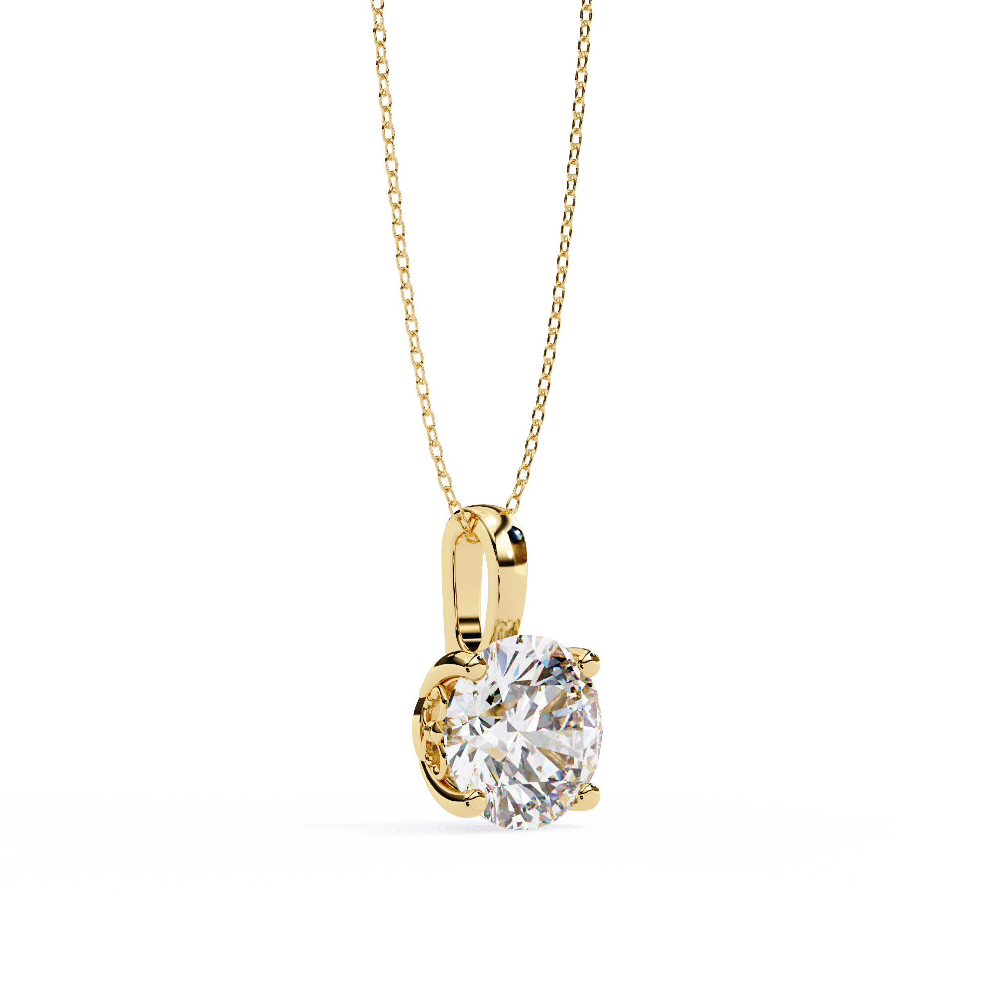 3.01 Carat Round Shape Lab-Grown Diamond Pendant Necklace – F Color VS1 Clarity