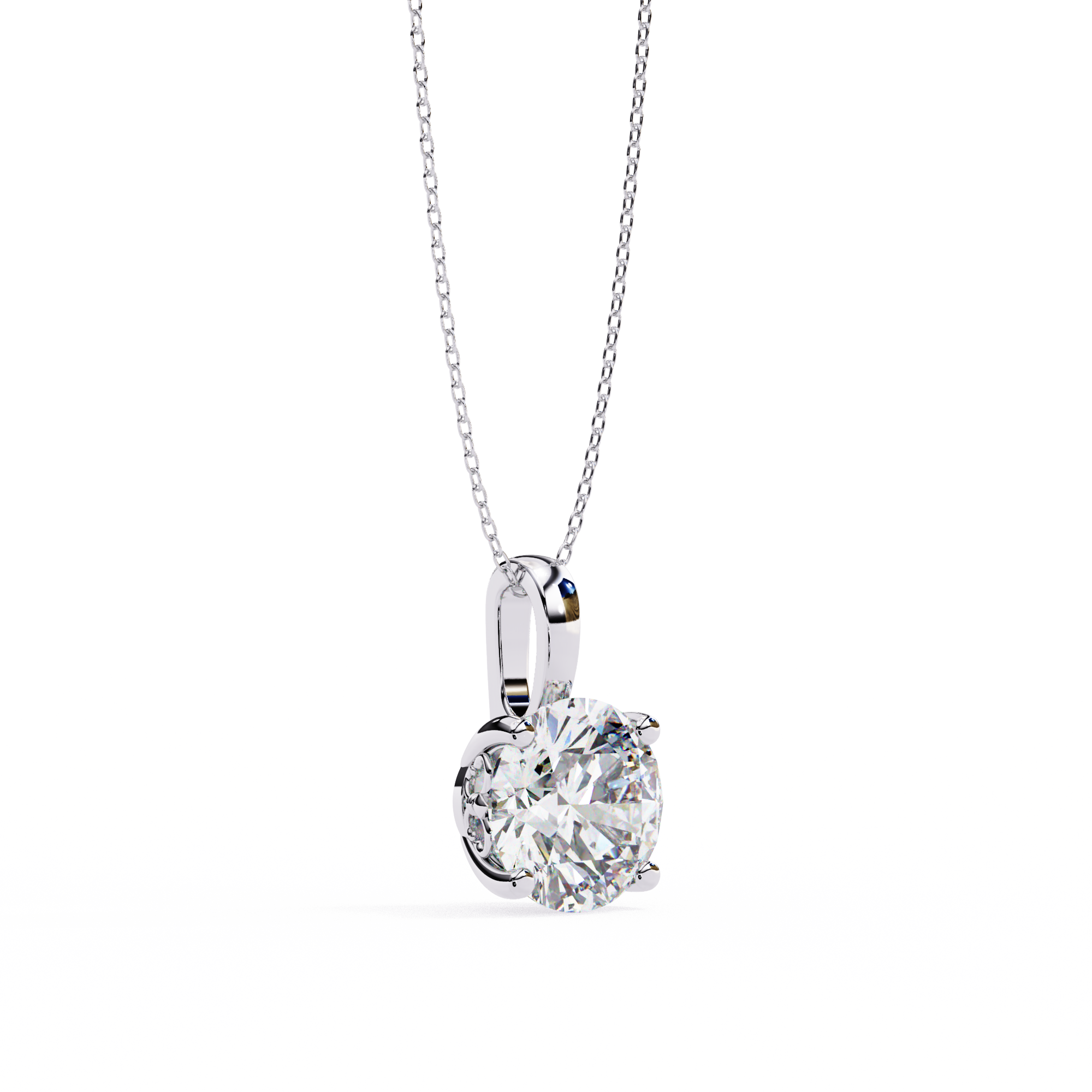 3.01 Carat Round Shape Lab-Grown Diamond Pendant Necklace – F Color VS1 Clarity
