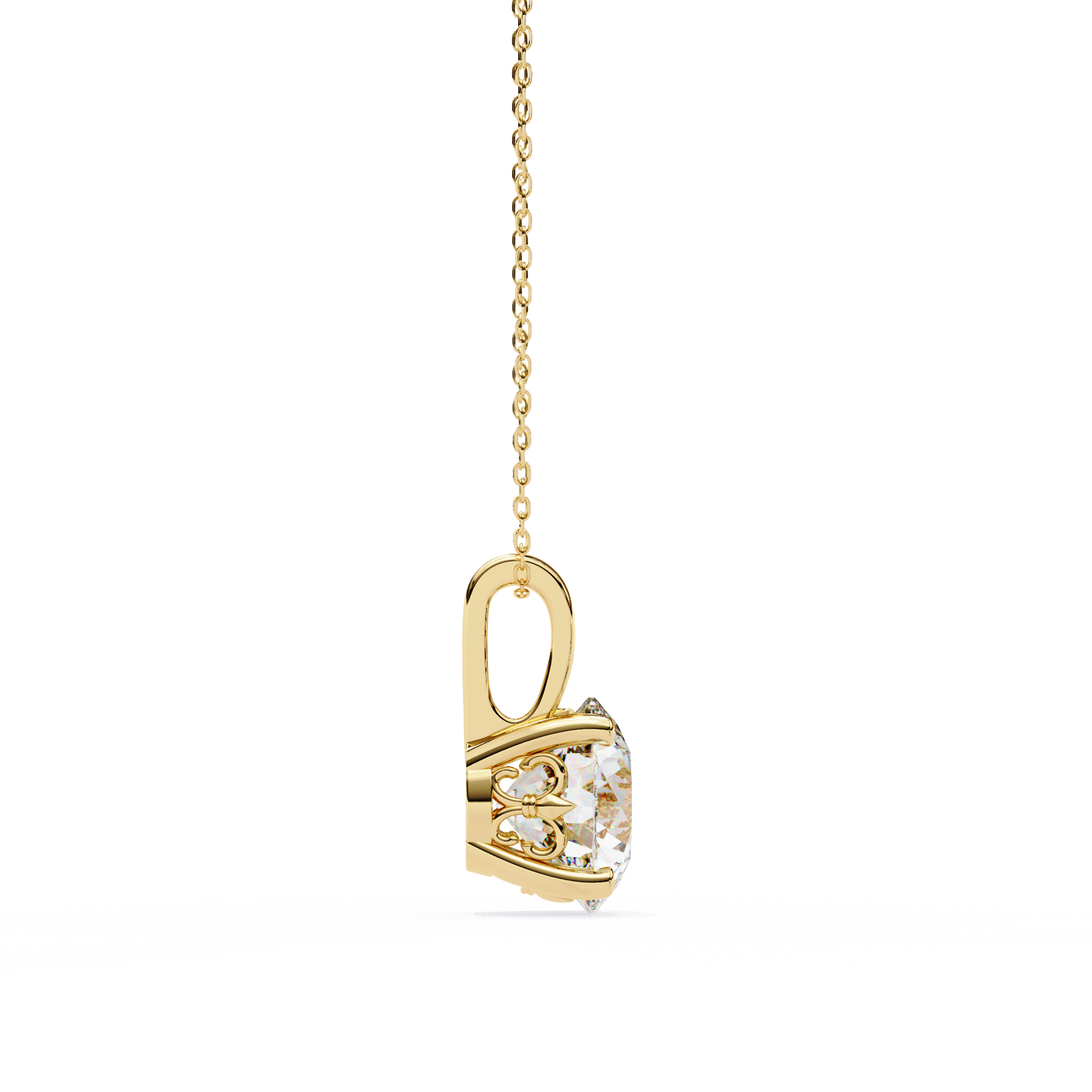 3.01 Carat Round Shape Lab-Grown Diamond Pendant Necklace – F Color VS1 Clarity