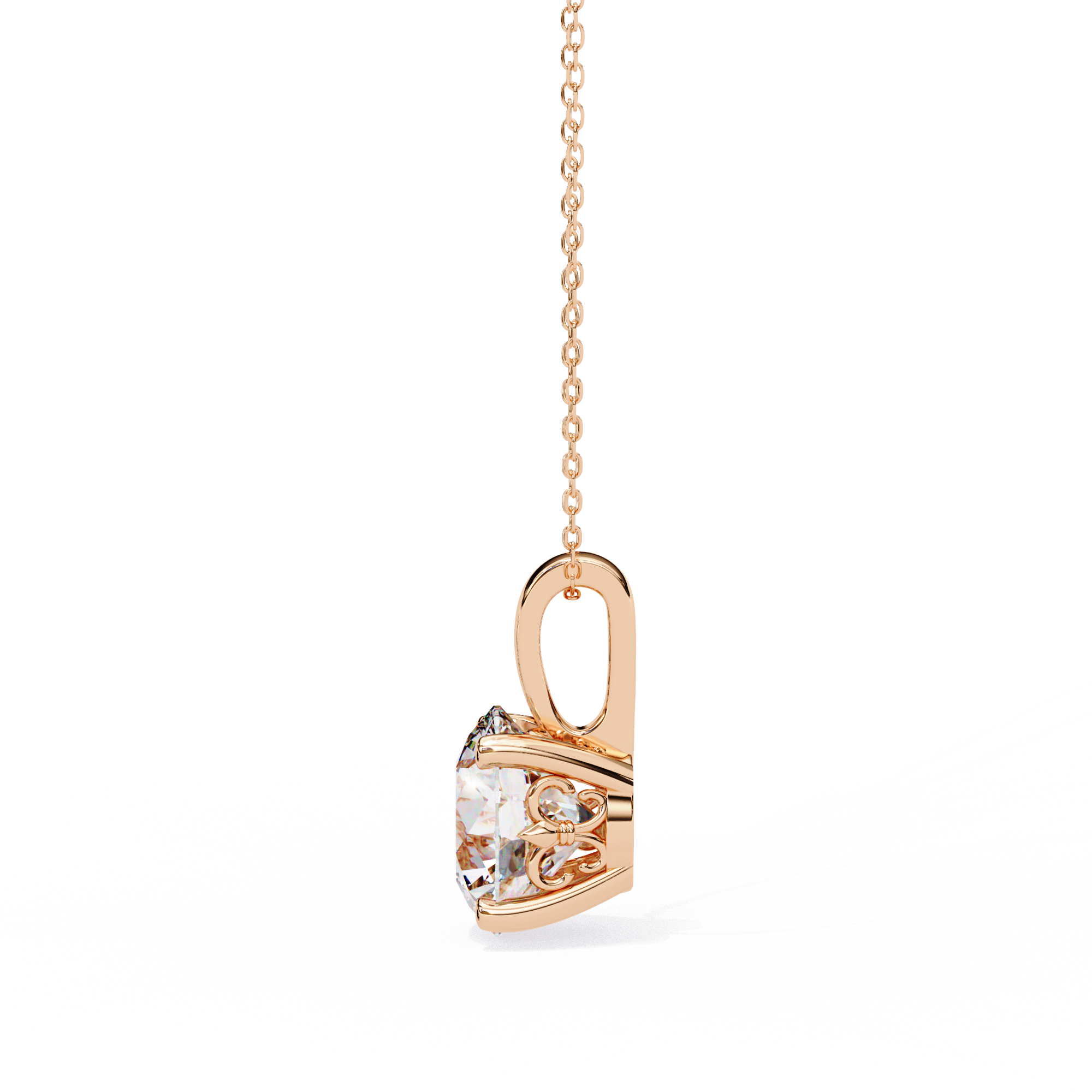 3.01 Carat Round Shape Lab-Grown Diamond Pendant Necklace – F Color VS1 Clarity