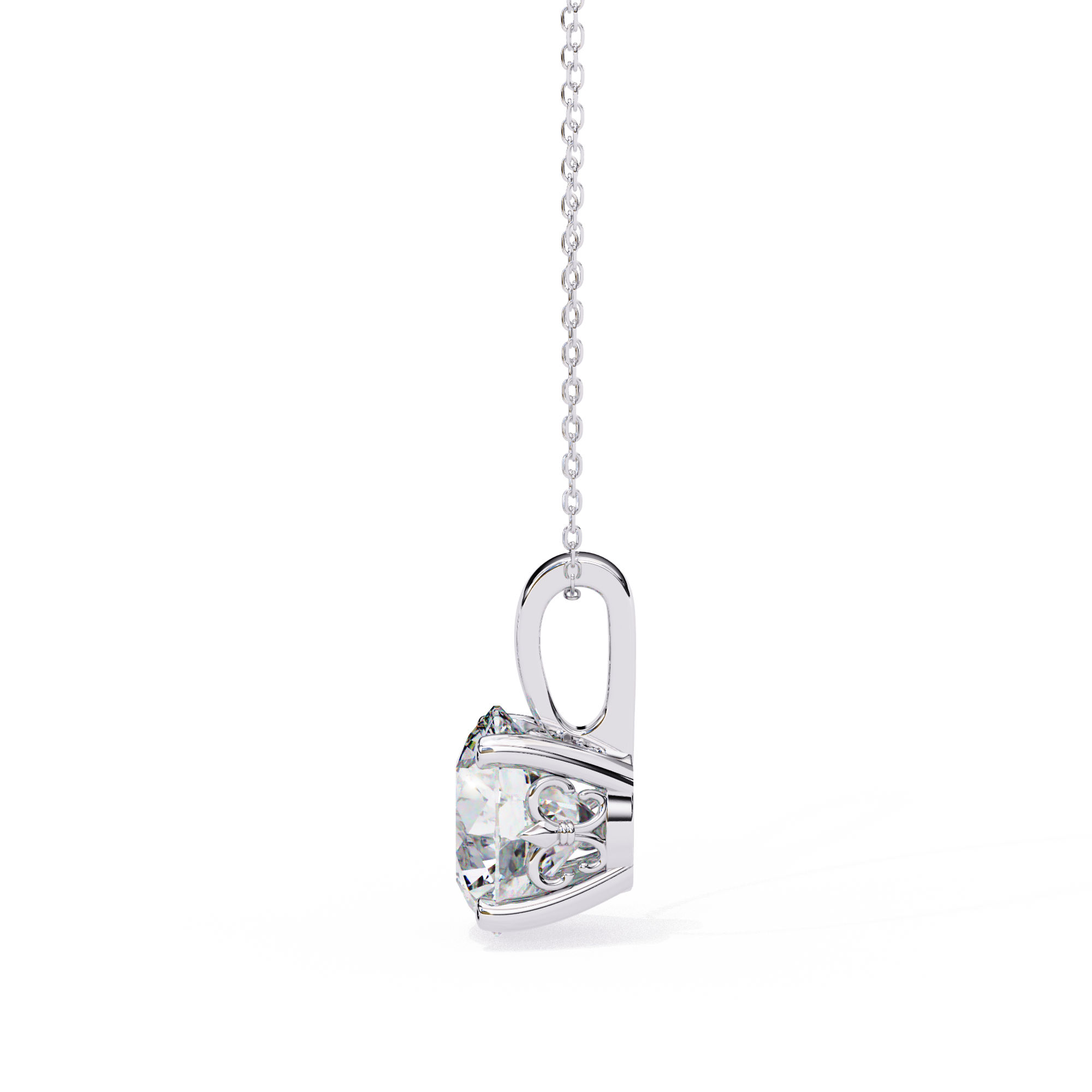 3.01 Carat Round Shape Lab-Grown Diamond Pendant Necklace – F Color VS1 Clarity