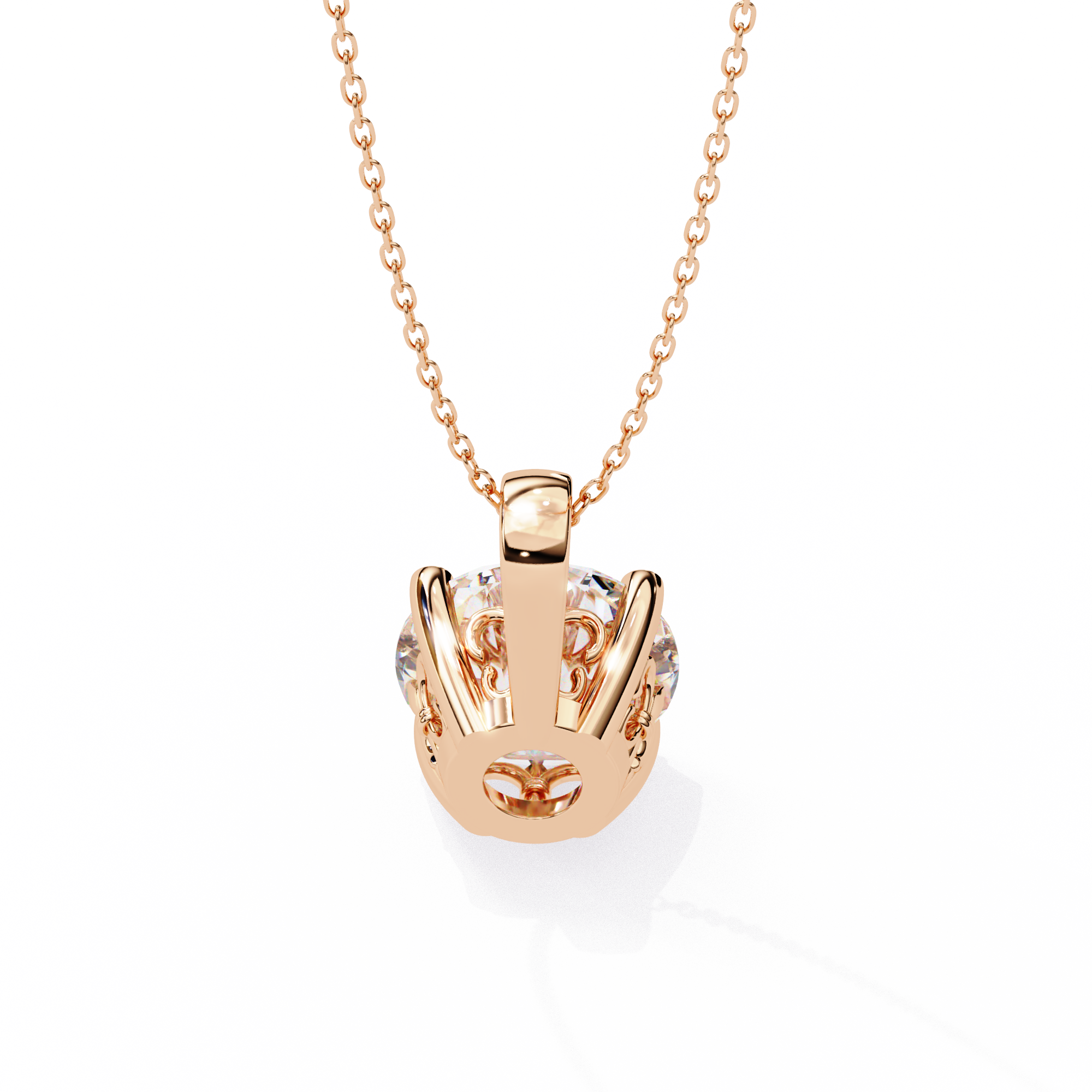 3.01 Carat Round Shape Lab-Grown Diamond Pendant Necklace – F Color VS1 Clarity