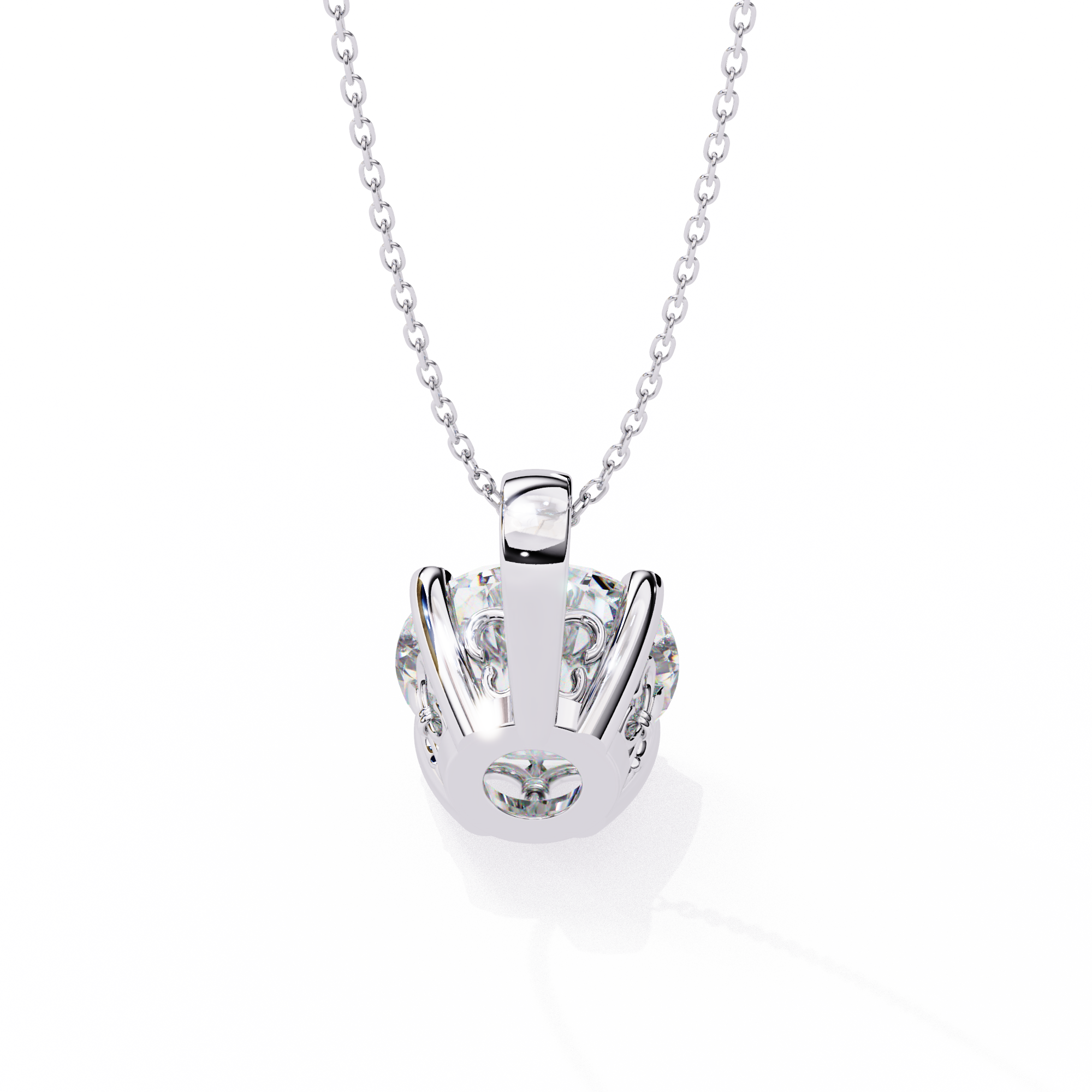 3.01 Carat Round Shape Lab-Grown Diamond Pendant Necklace – F Color VS1 Clarity