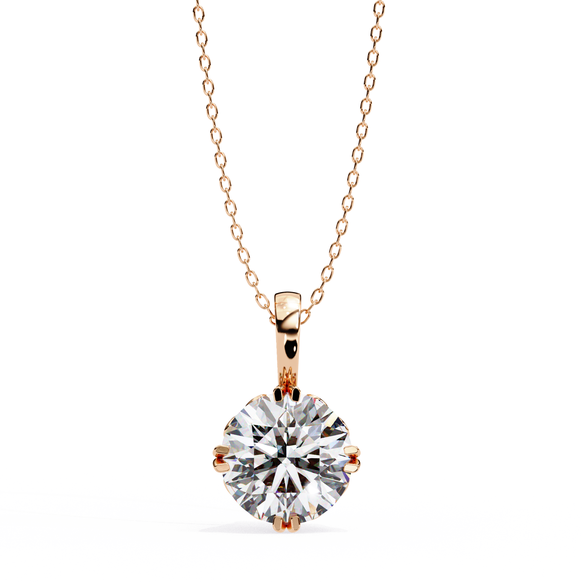 1.84 Carat Round Shape Lab-Grown Diamond Pendant Necklace – F Color VS1 Clarity