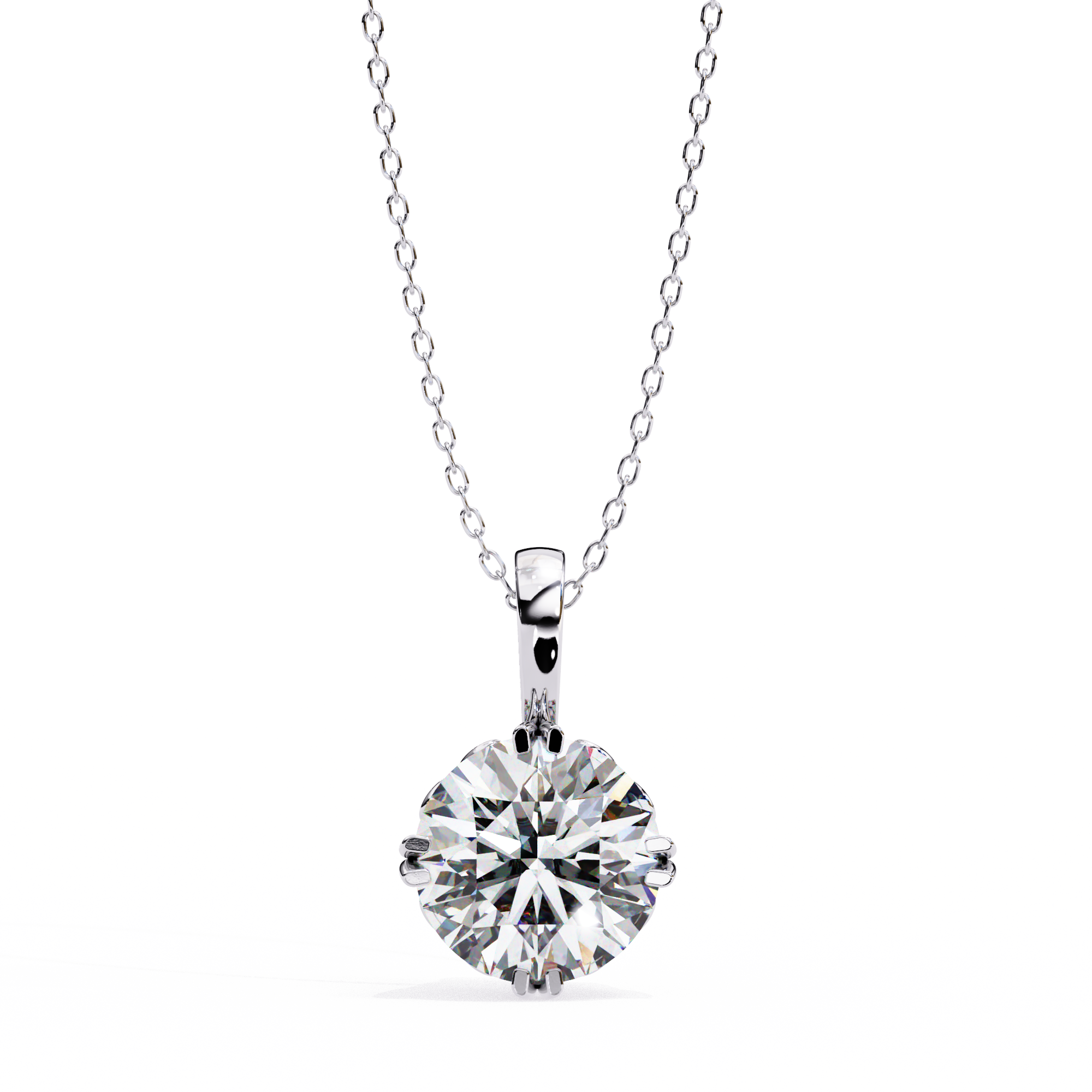 1.84 Carat Round Shape Lab-Grown Diamond Pendant Necklace – F Color VS1 Clarity