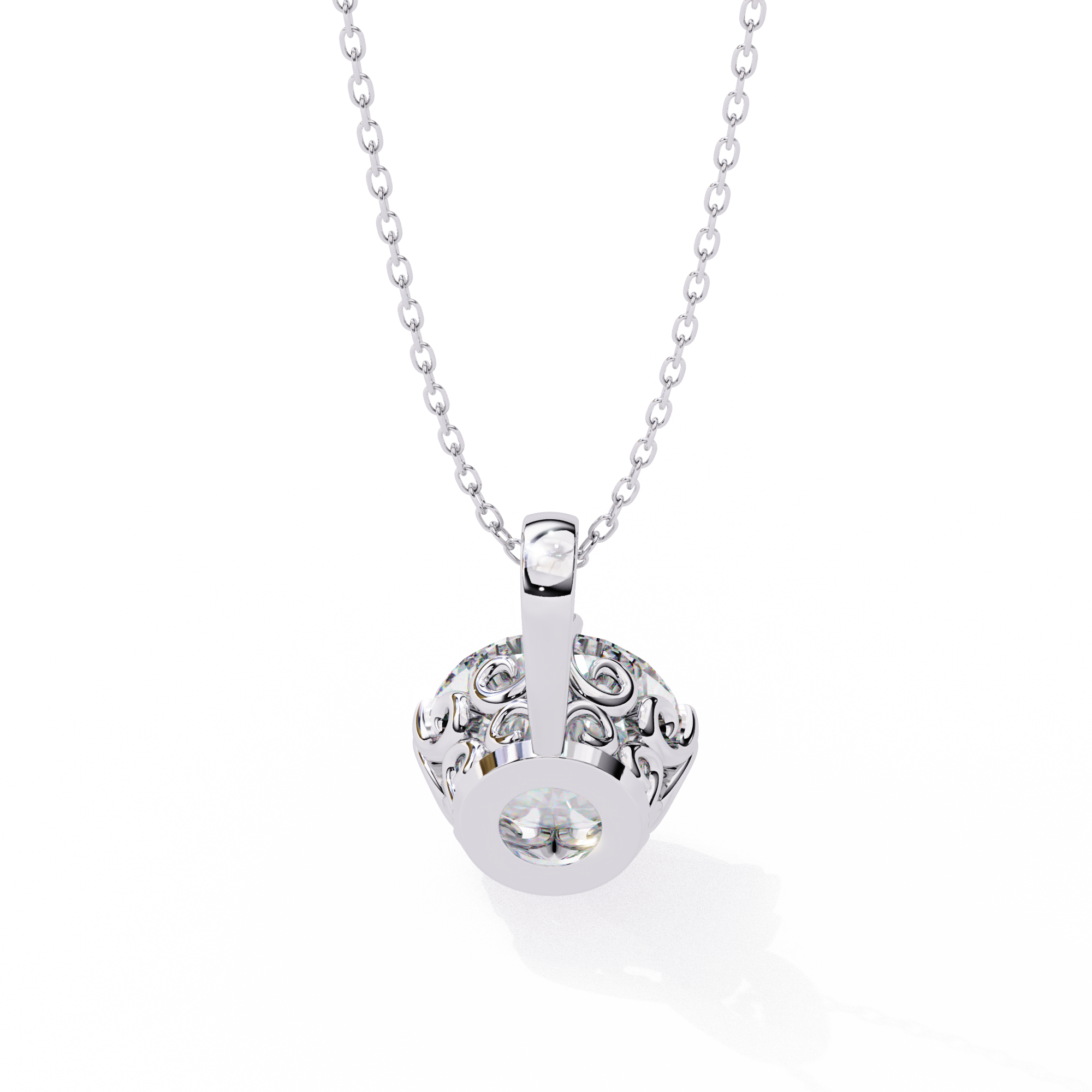 1.84 Carat Round Shape Lab-Grown Diamond Pendant Necklace – F Color VS1 Clarity