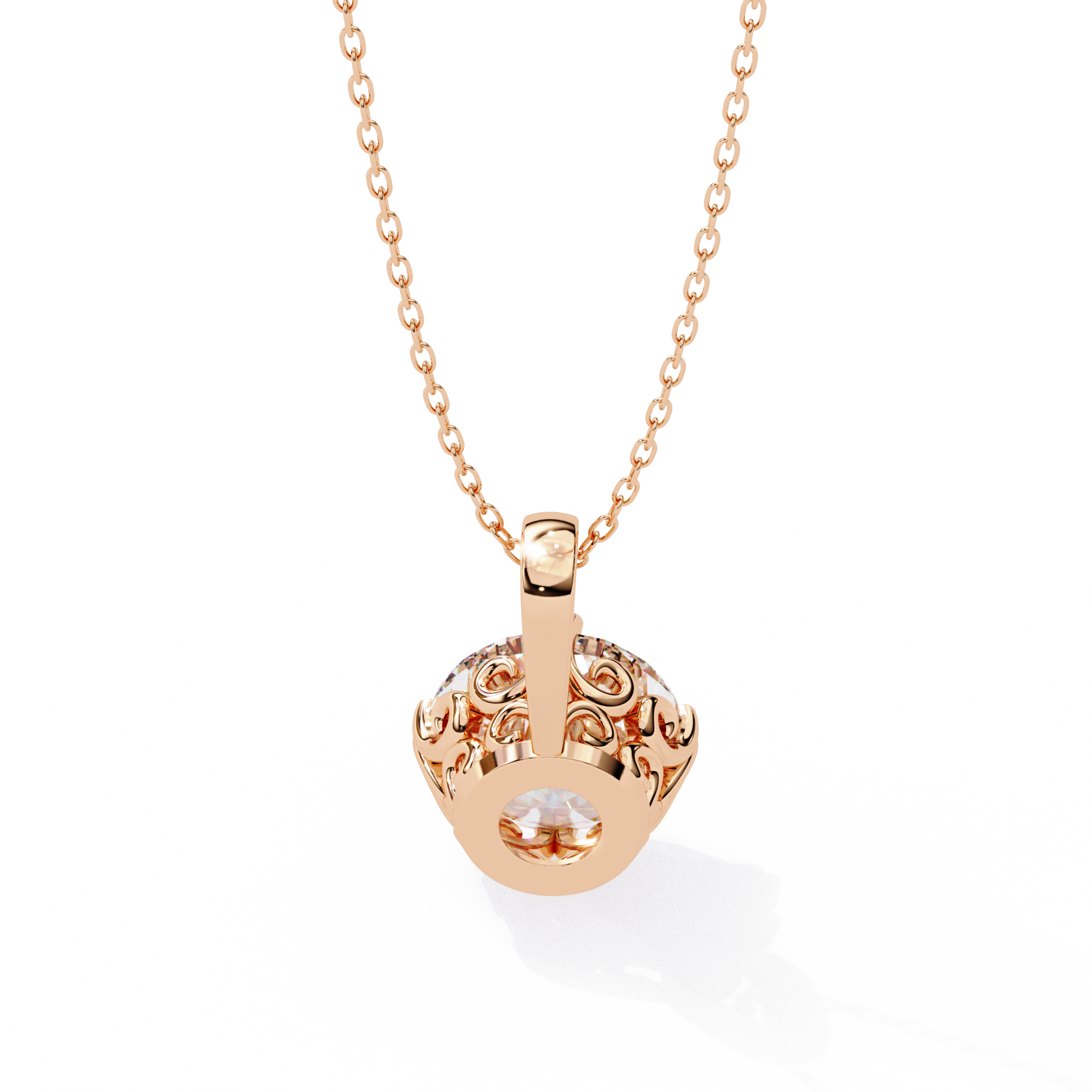 1.84 Carat Round Shape Lab-Grown Diamond Pendant Necklace – F Color VS1 Clarity