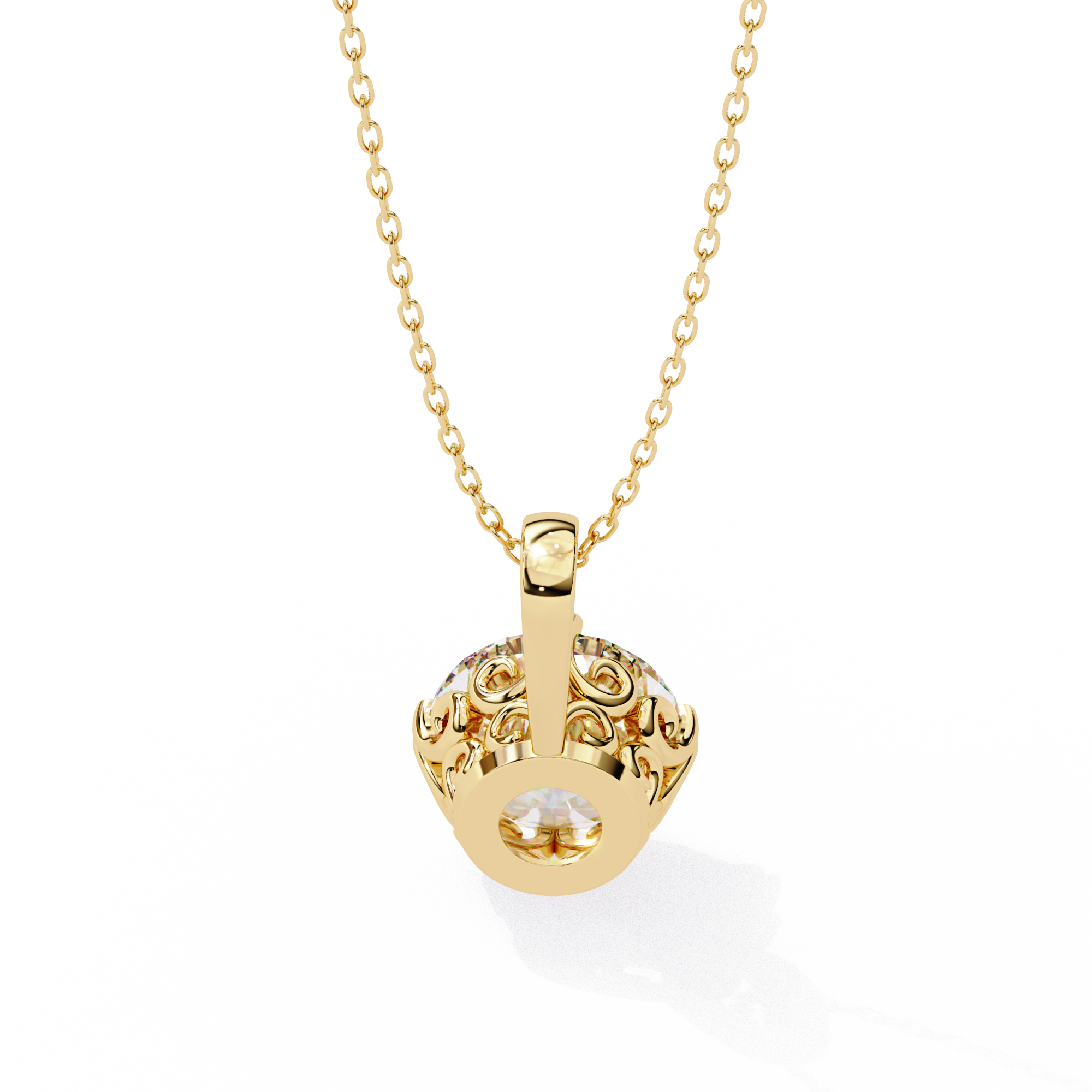 1.84 Carat Round Shape Lab-Grown Diamond Pendant Necklace – F Color VS1 Clarity