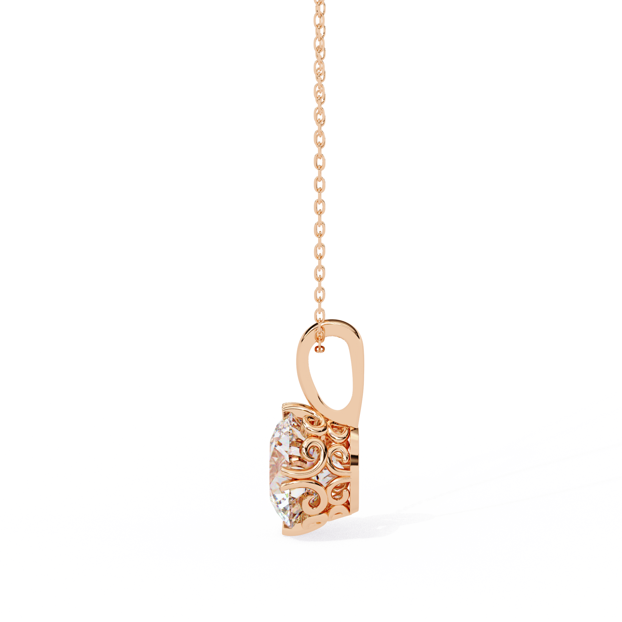 1.84 Carat Round Shape Lab-Grown Diamond Pendant Necklace – F Color VS1 Clarity